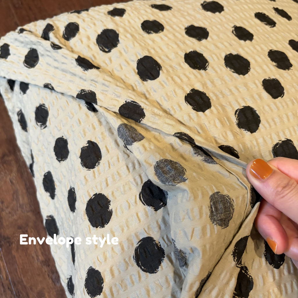 Handmade Seersucker Throw Pillow Cover : Mocha