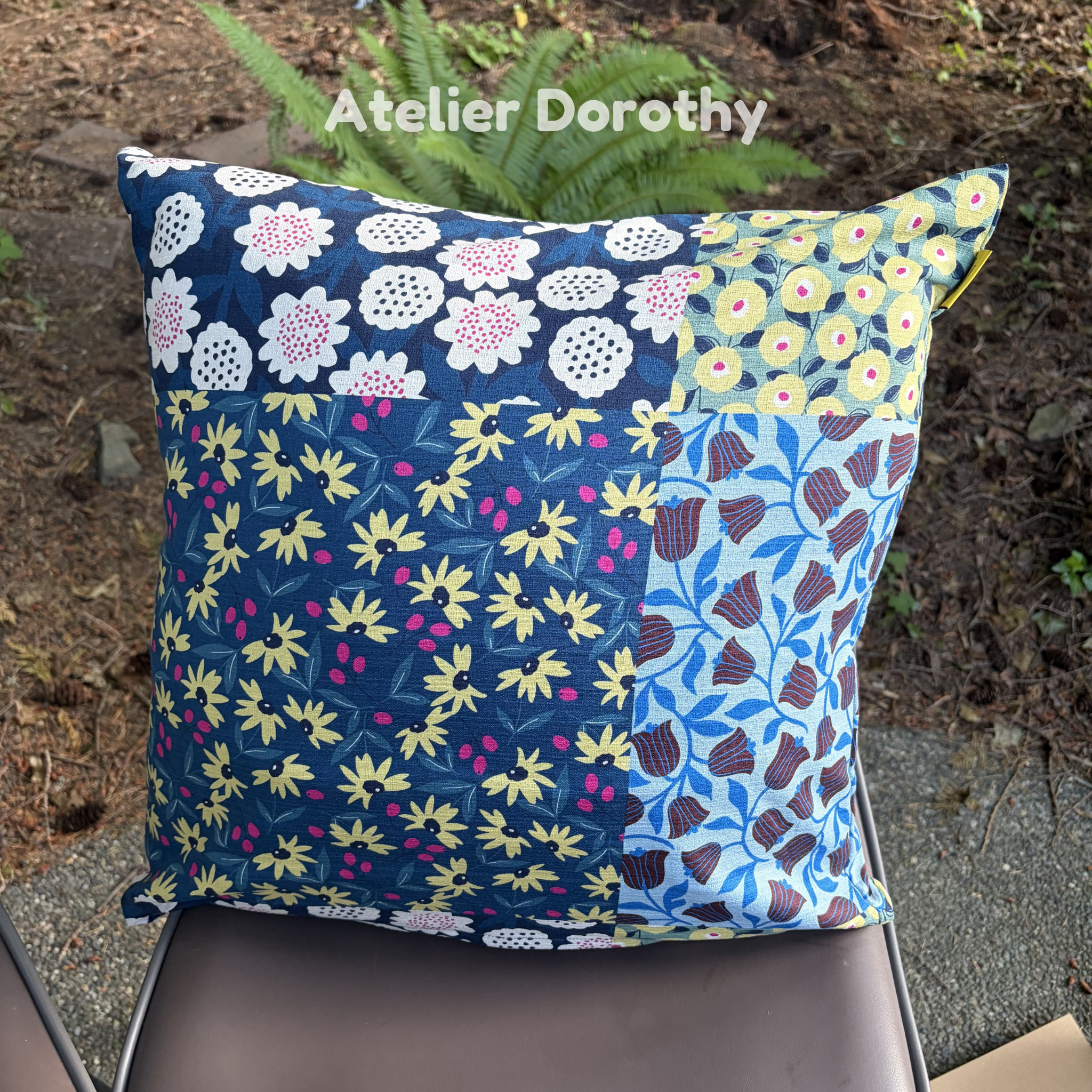 Atelier Dorothy | The Kyoto Bloom: Patchwork Floral Cushion Cover (Set of 2) _Envelope_50x50cm / 20"