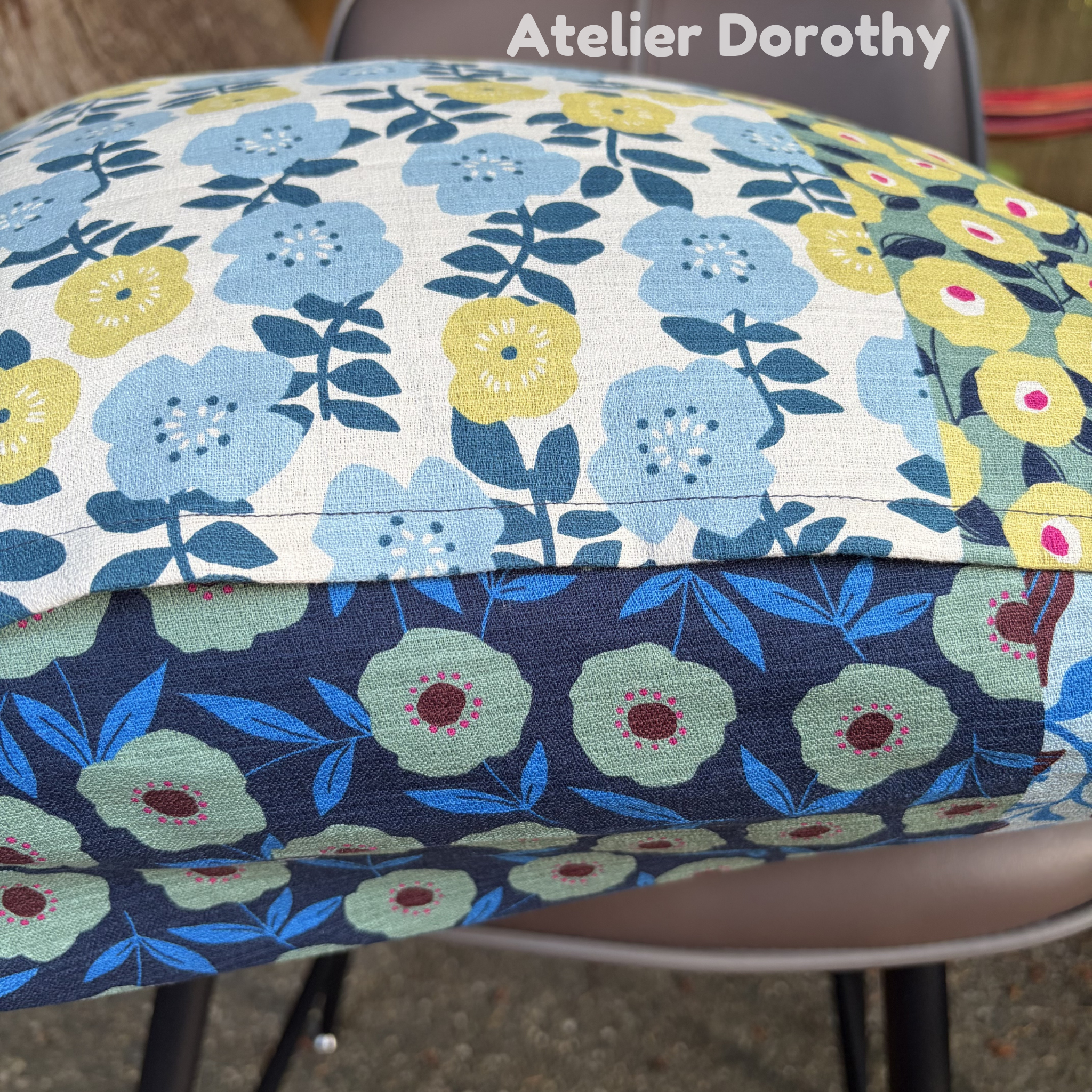 Atelier Dorothy | The Kyoto Bloom: Patchwork Floral Cushion Cover (Set of 2) _Envelope_50x50cm / 20"
