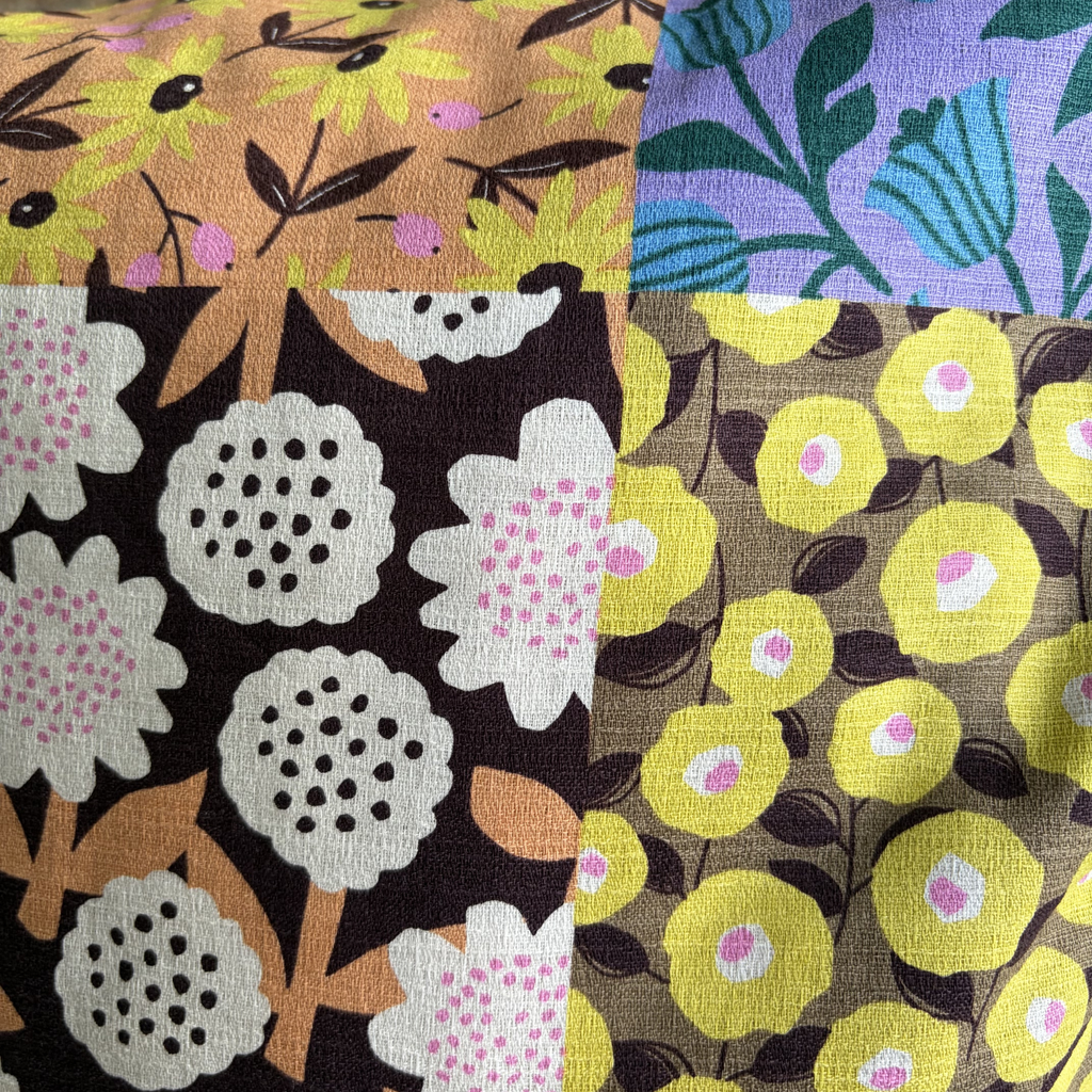 Handmade Kyoto Cotton Throw Pillow Cover : Golden Hour Floral_Zipper_50x50cm / 20"