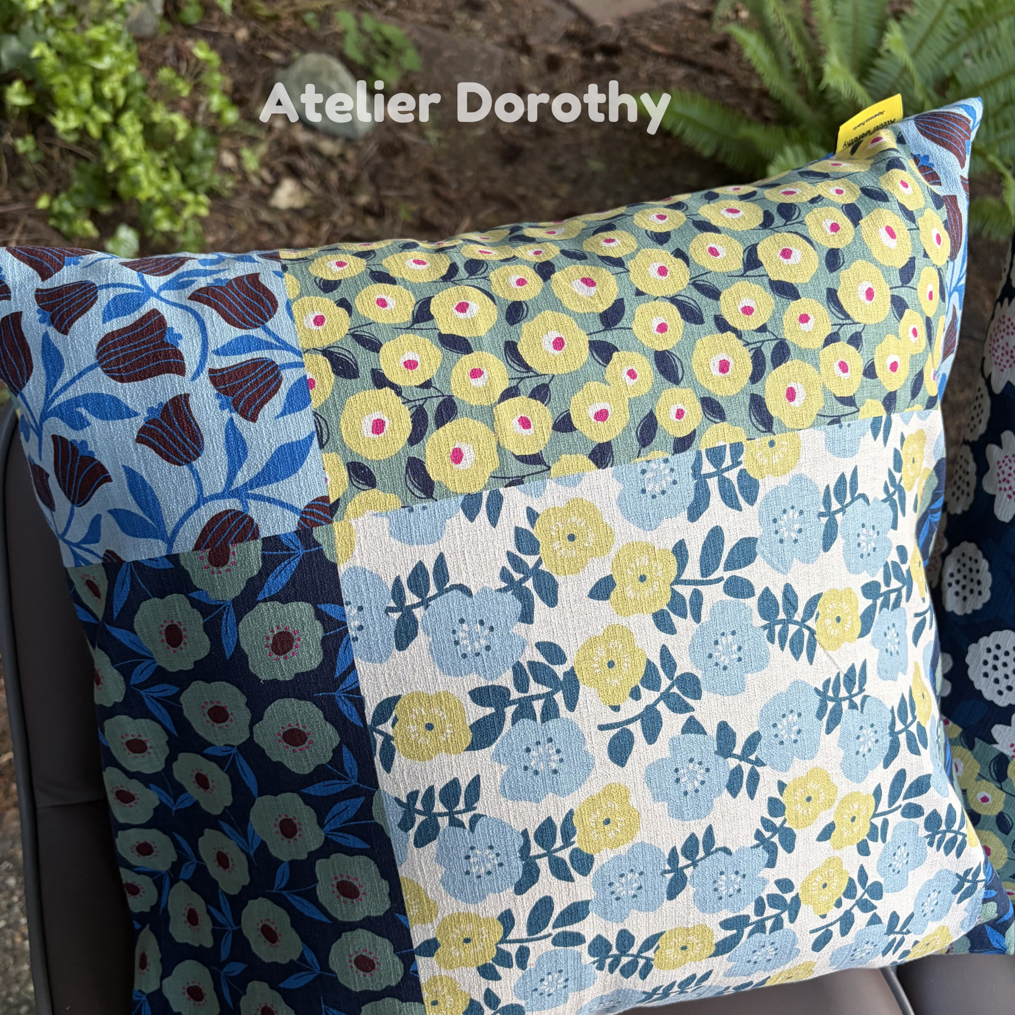 Atelier Dorothy | The Kyoto Bloom: Patchwork Floral Cushion Cover (Set of 2) _Envelope_50x50cm / 20"