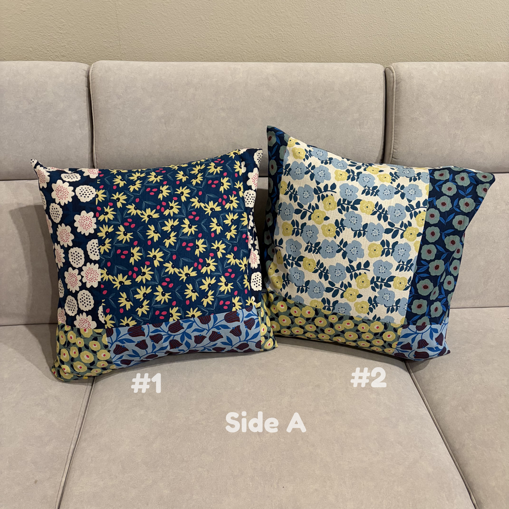Handmade Kyoto Cotton Throw Pillow Cover : Ocean Floral_Envelope_50x50cm / 20"