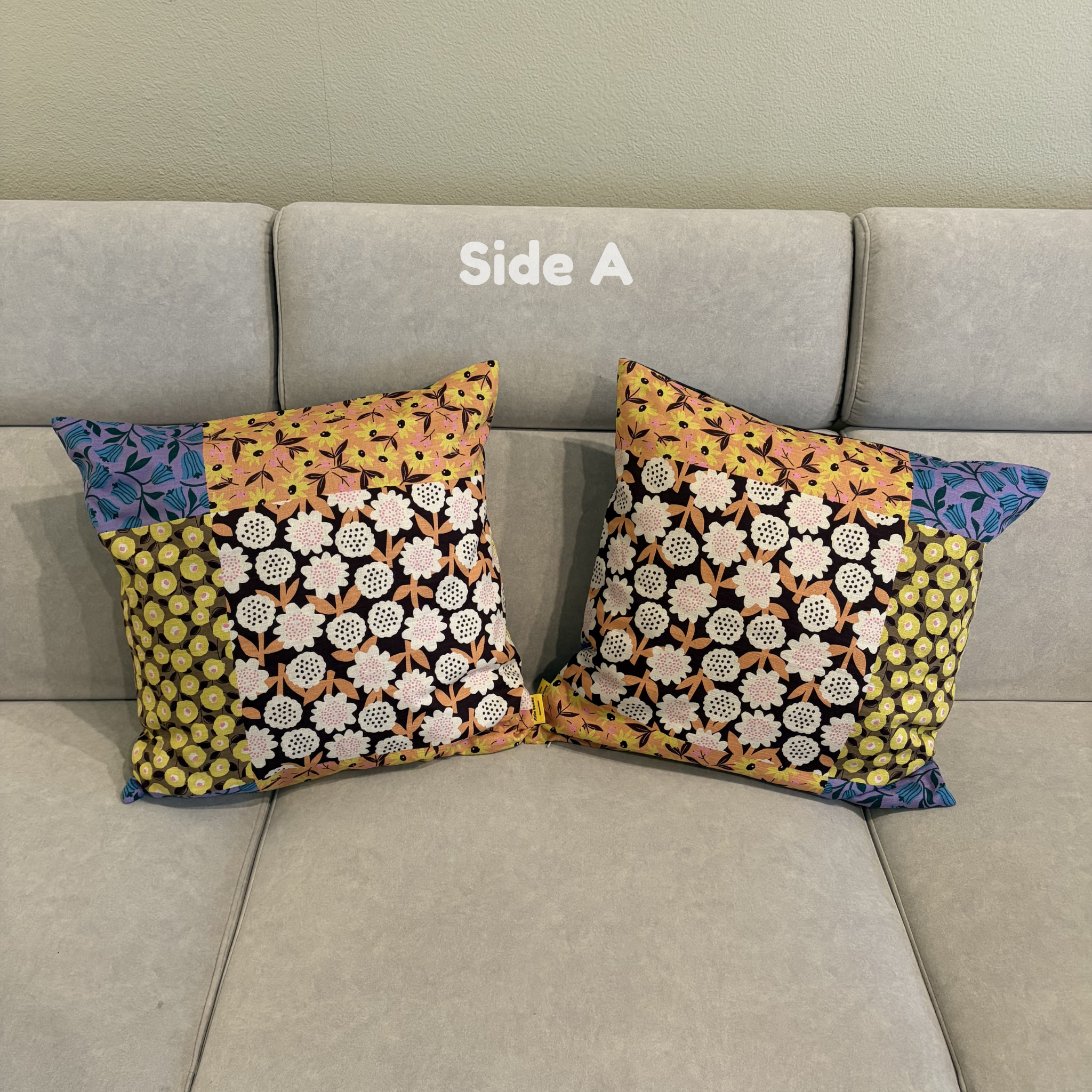 Handmade Kyoto Cotton Throw Pillow Cover : Golden Hour Floral_Zipper_50x50cm / 20"