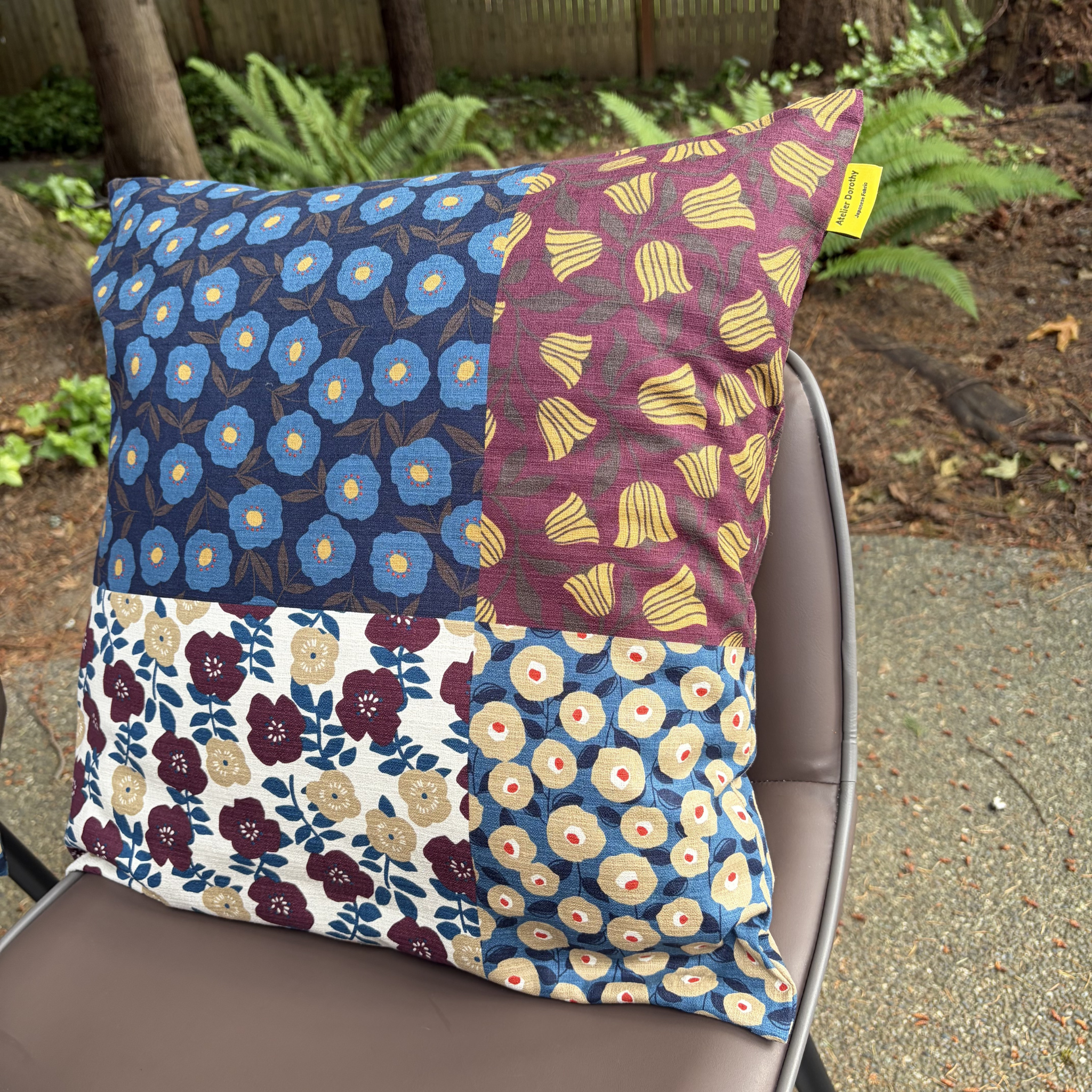 Handmade Kyoto Cotton Throw Pillow Cover : Autumn Vineyard_Zipper_50x50cm / 20"