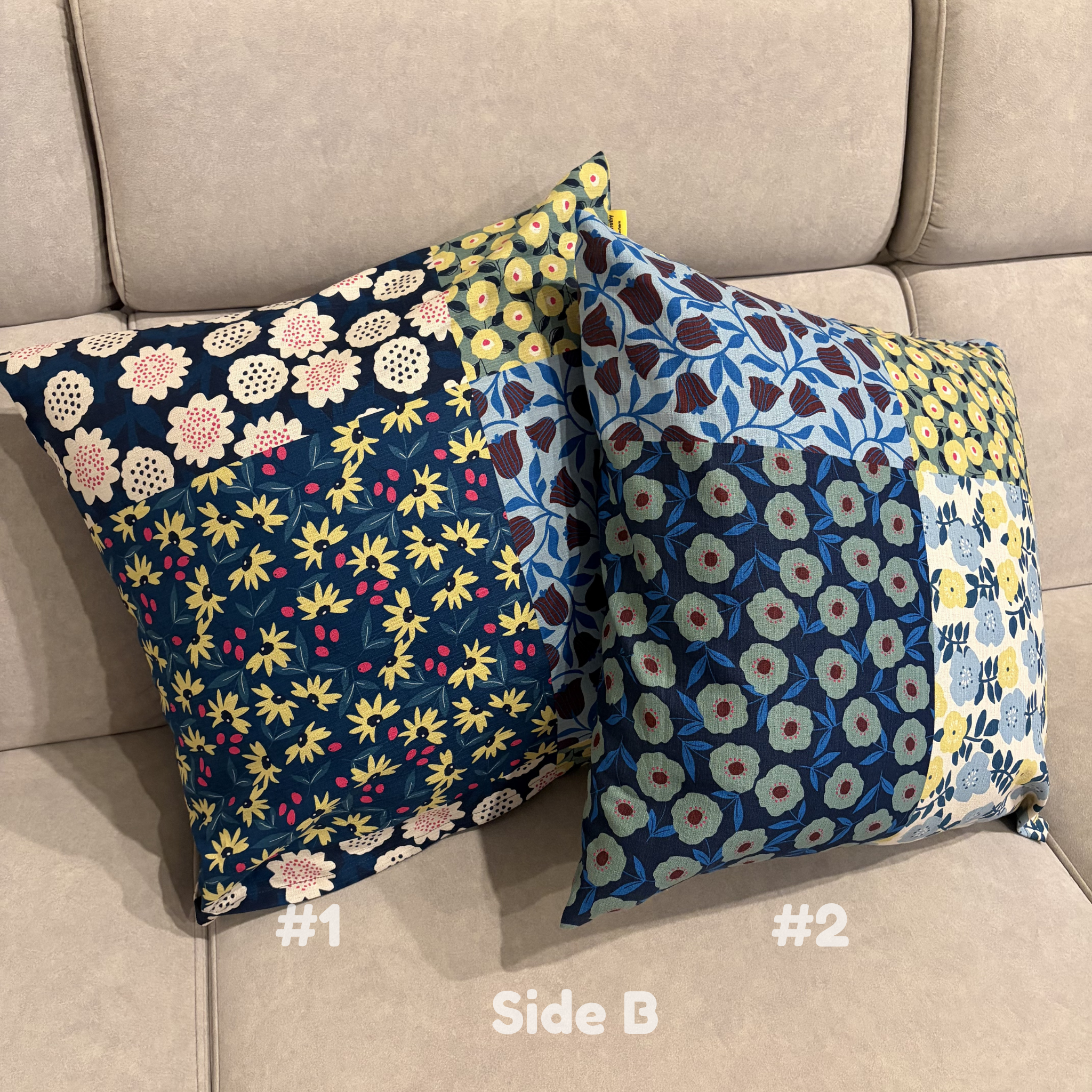 Handmade Kyoto Cotton Throw Pillow Cover : Ocean Floral_Envelope_50x50cm / 20"