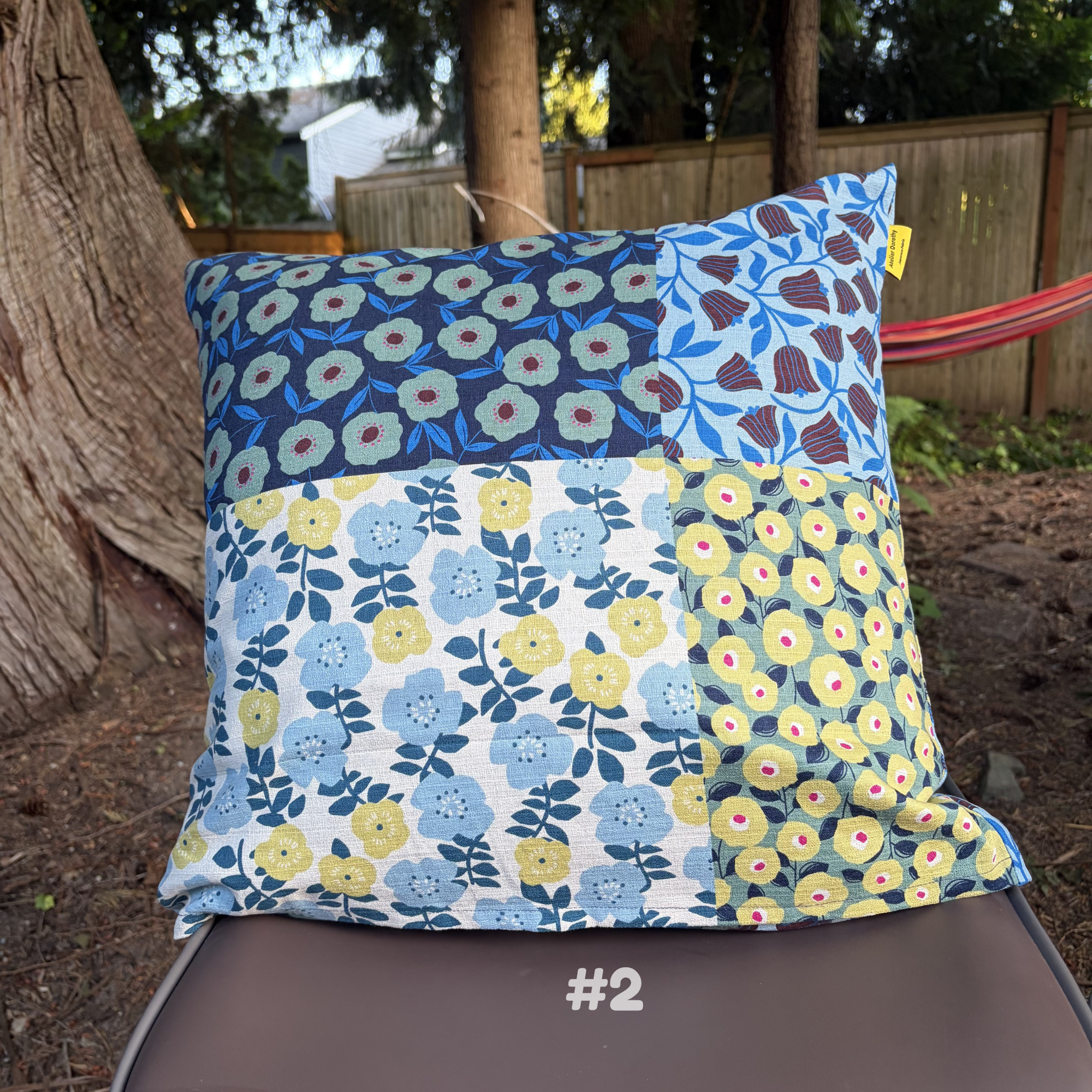 Handmade Kyoto Cotton Throw Pillow Cover : Ocean Floral_Envelope_50x50cm / 20"