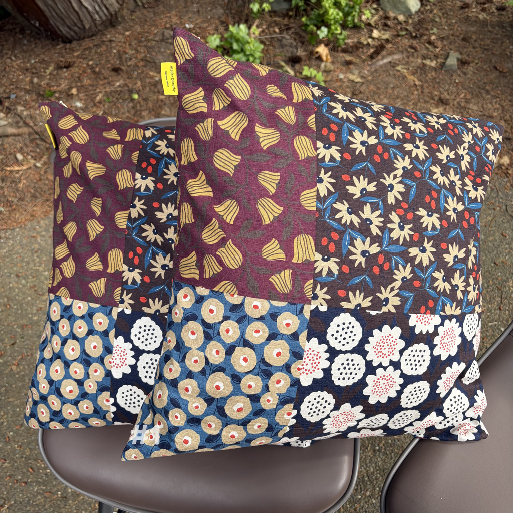 Handmade Kyoto Cotton Throw Pillow Cover : Autumn Vineyard_Zipper_50x50cm / 20"