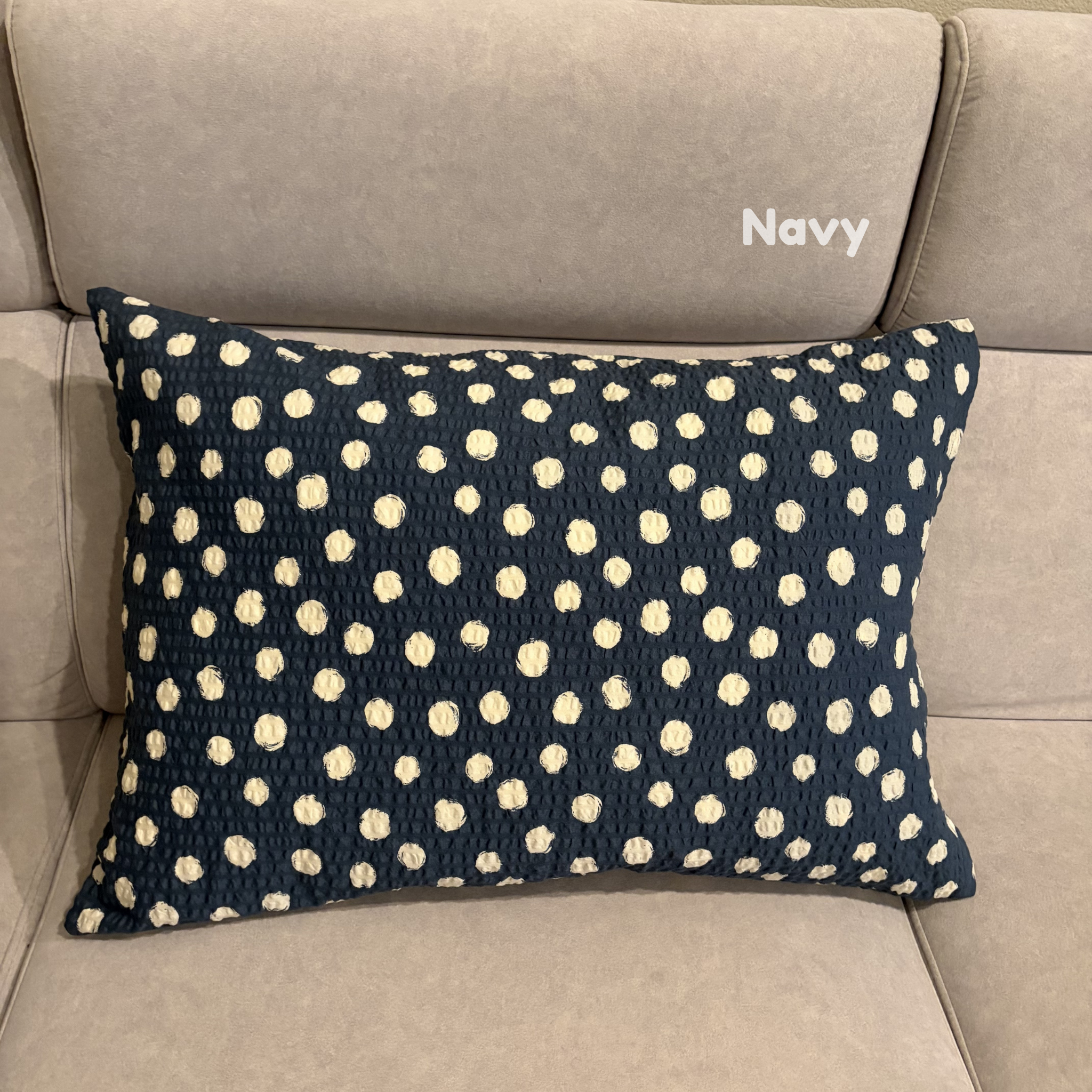 Handmade Japanese Seersucker Pillowcase : Indigo