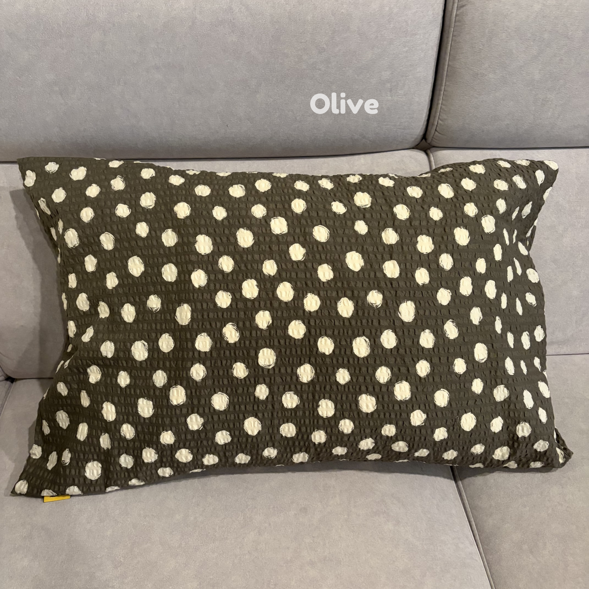 Handmade Japanese Seersucker Pillowcase : Olive