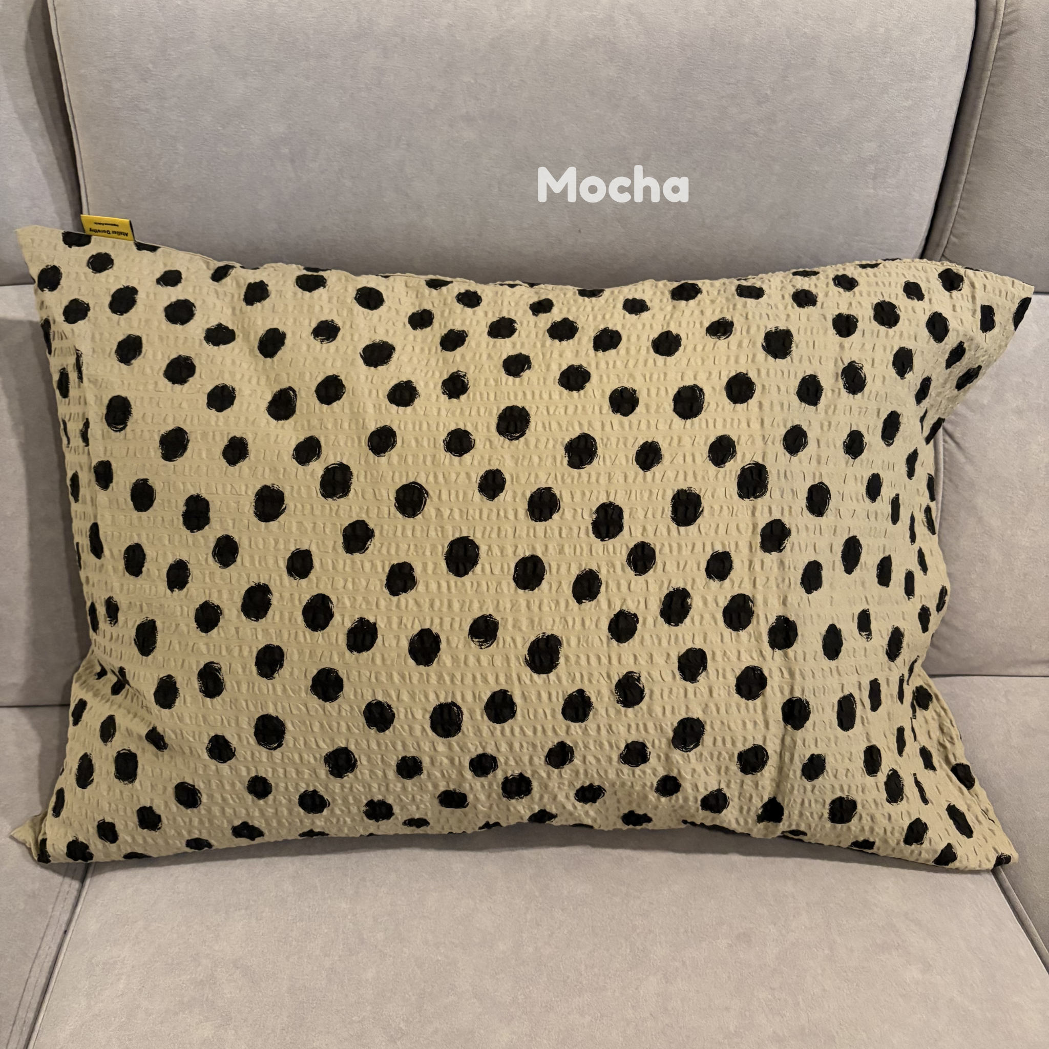 Handmade Japanese Seersucker Pillowcase : Mocha
