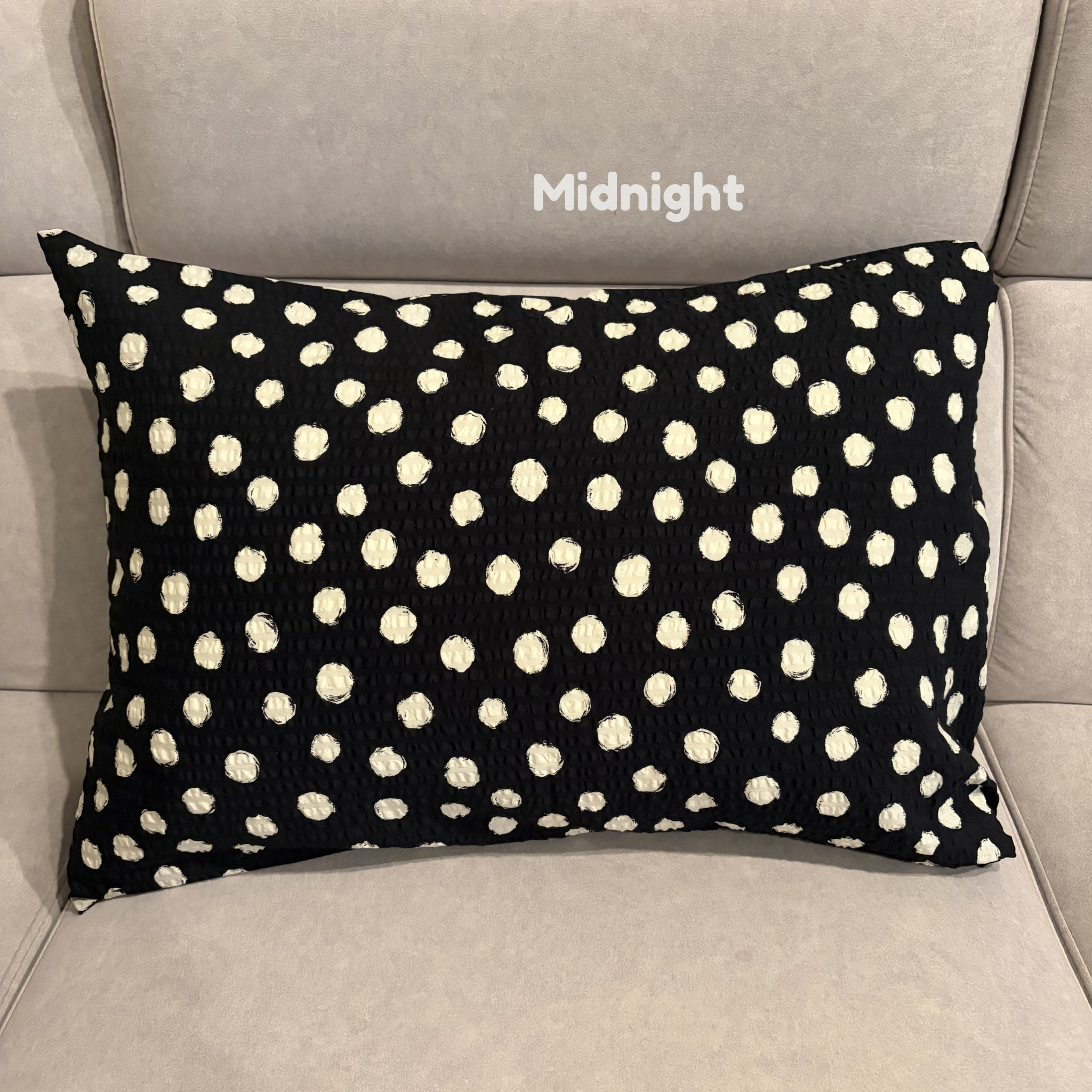 Handmade Japanese Seersucker Pillowcase : Midnight