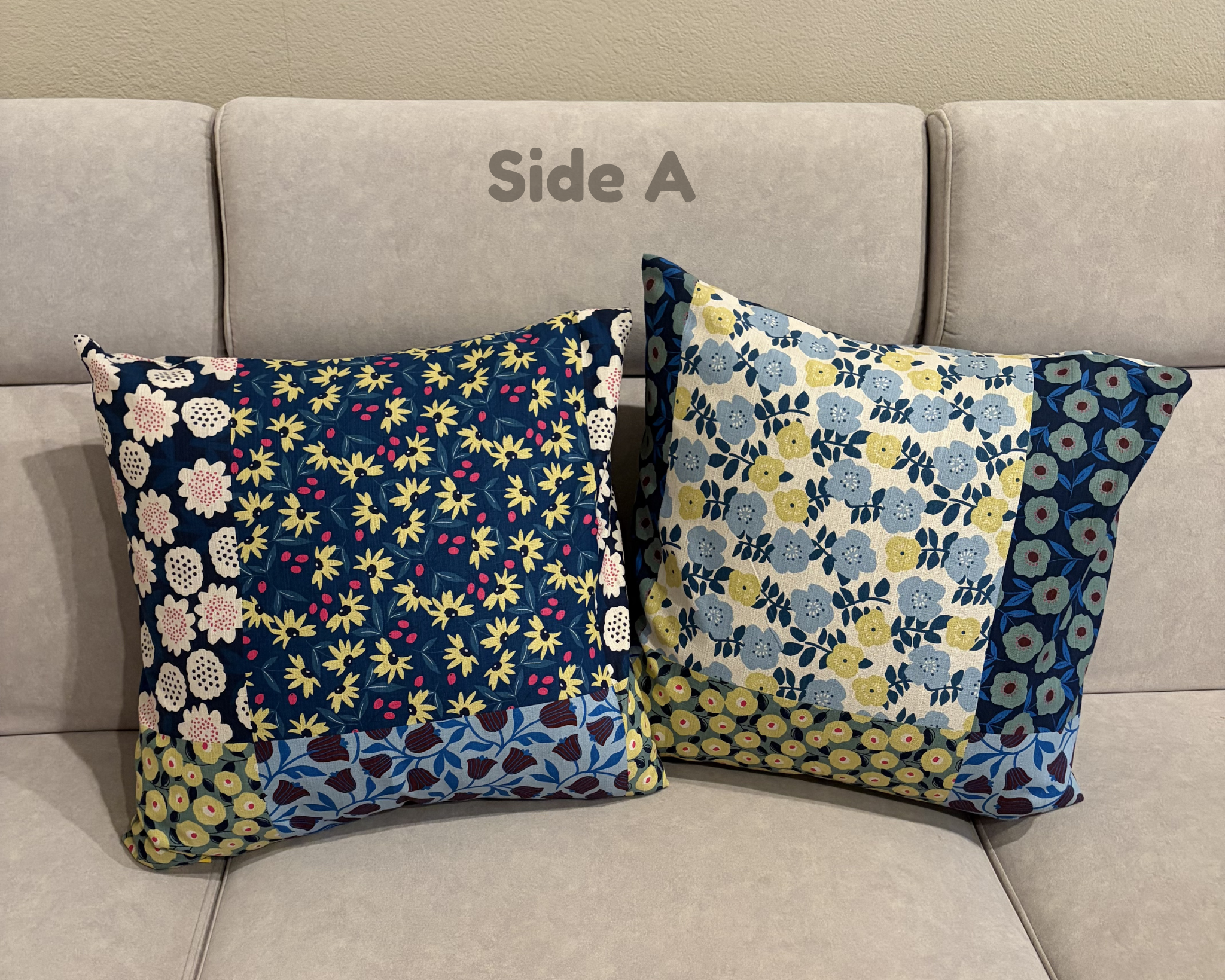 Atelier Dorothy | The Kyoto Bloom: Patchwork Floral Cushion Cover (Set of 2) _Envelope_50x50cm / 20"