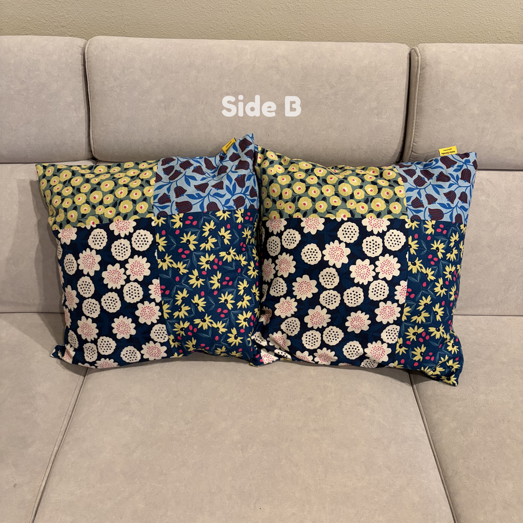 Handmade Kyoto Cotton Throw Pillow Cover : Ocean Floral_Zipper_50x50cm / 20"