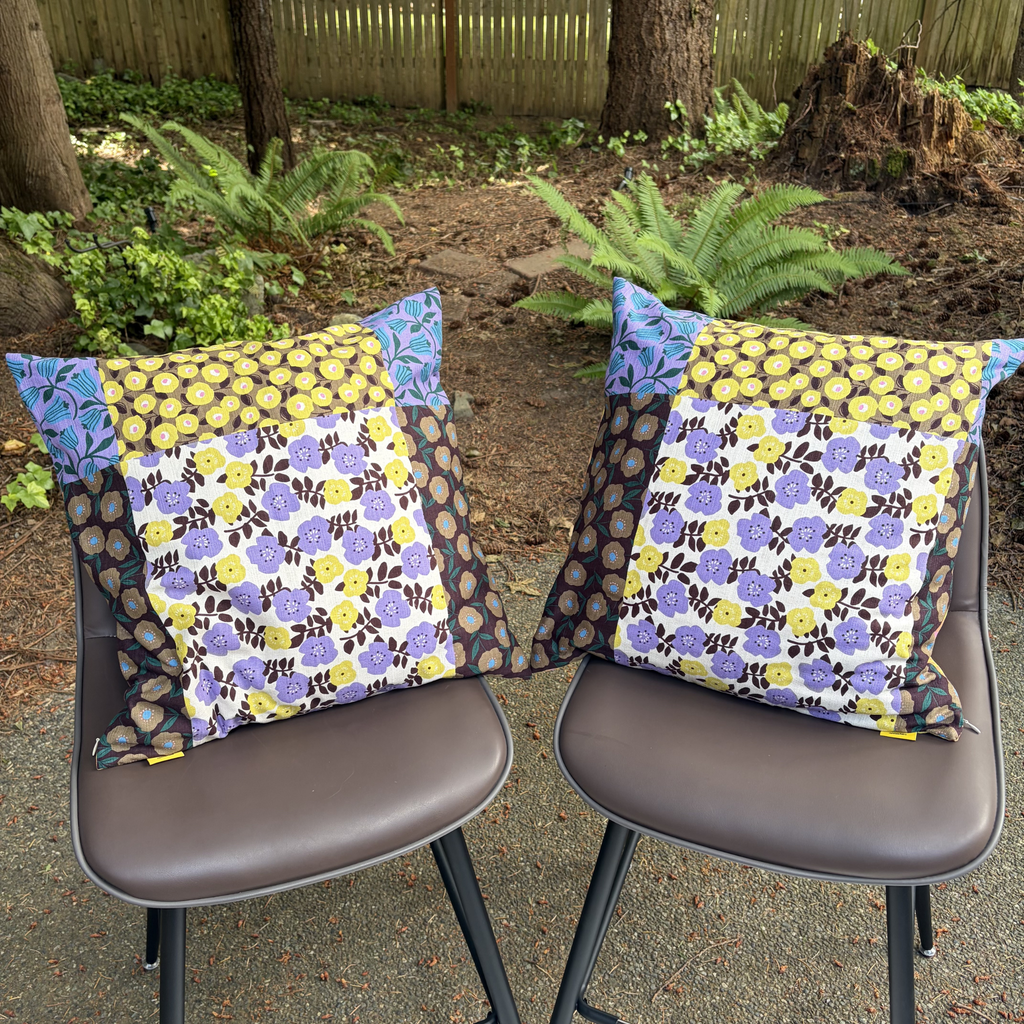 Handmade Kyoto Cotton Throw Pillow Cover : Golden Hour Floral_Zipper_50x50cm / 20"