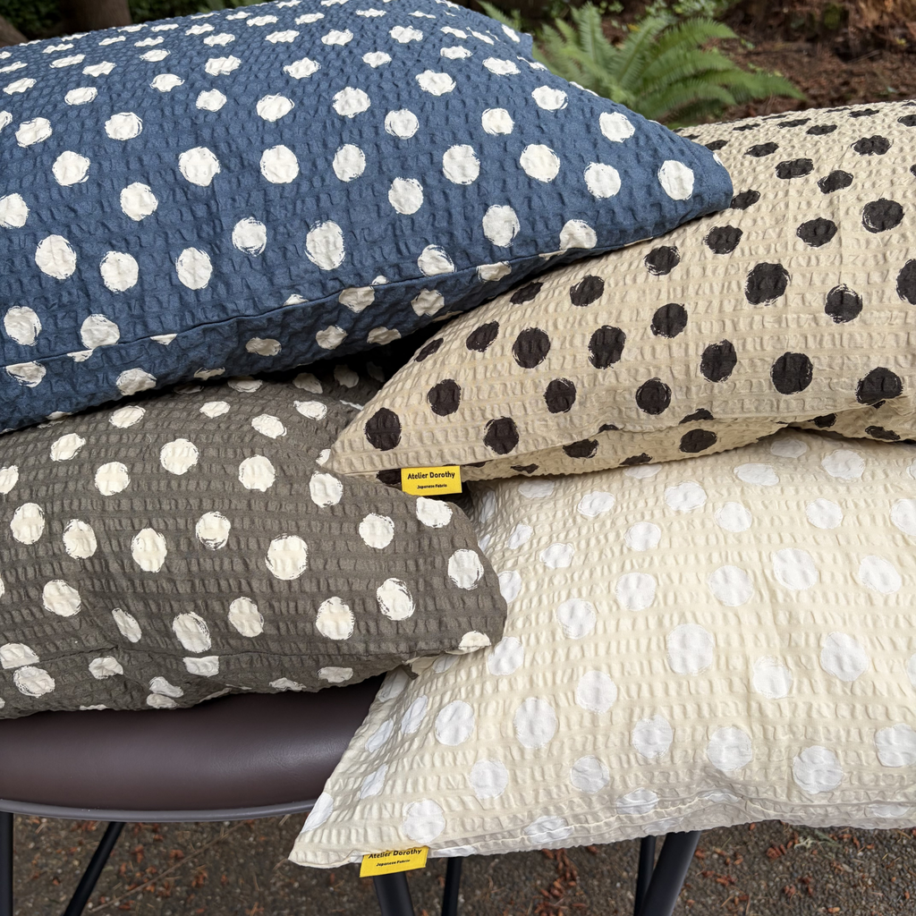 Handmade Japanese Seersucker Pillowcase : Indigo