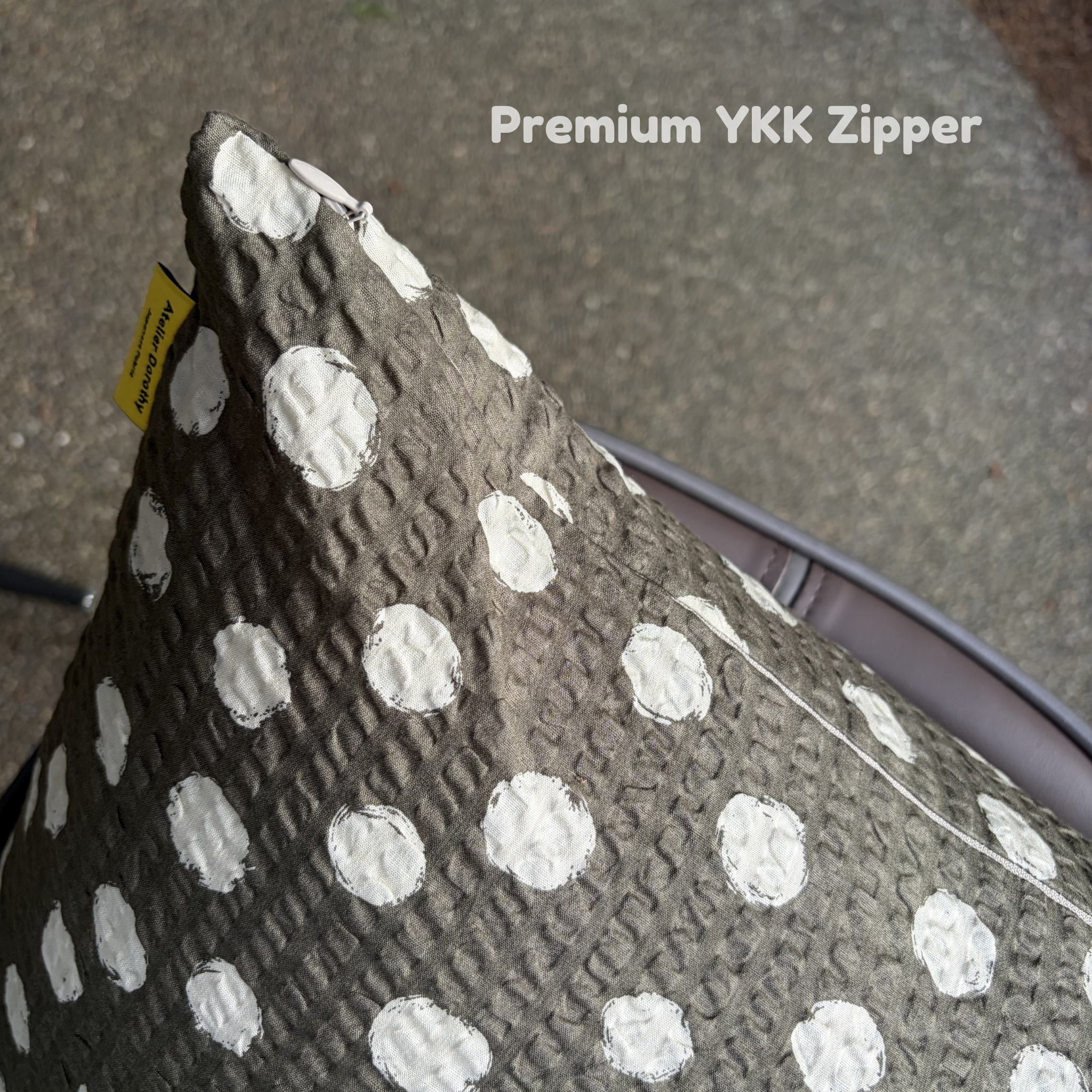Handmade Seersucker Throw Pillow Cover : Olive