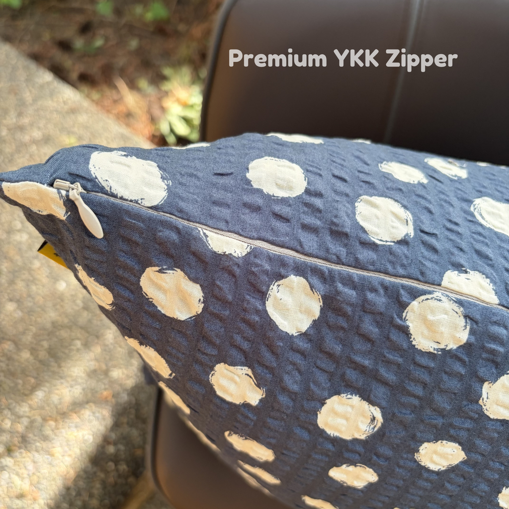 Handmade Seersucker Throw Pillow Cover : Indigo