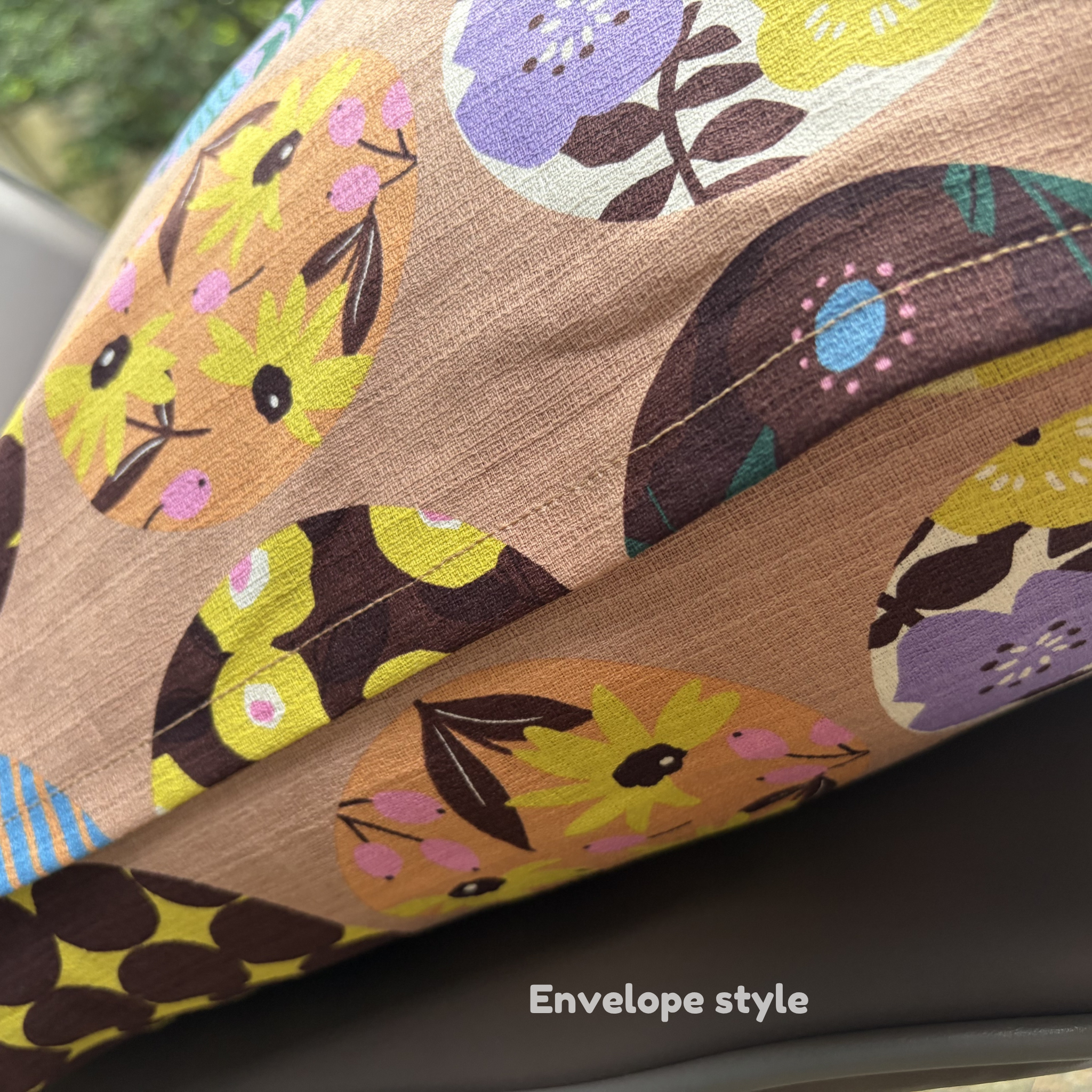 Handmade Kyoto Cotton Throw Pillow Cover : Apricot Round (50x50cm / 20")