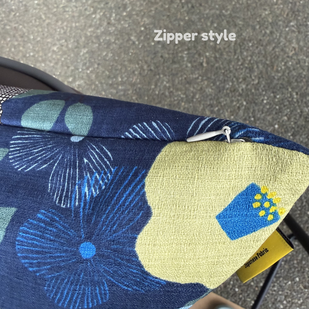 Handmade Kyoto Cotton Throw Pillow Cover : Deep ocean (50x50cm / 20")