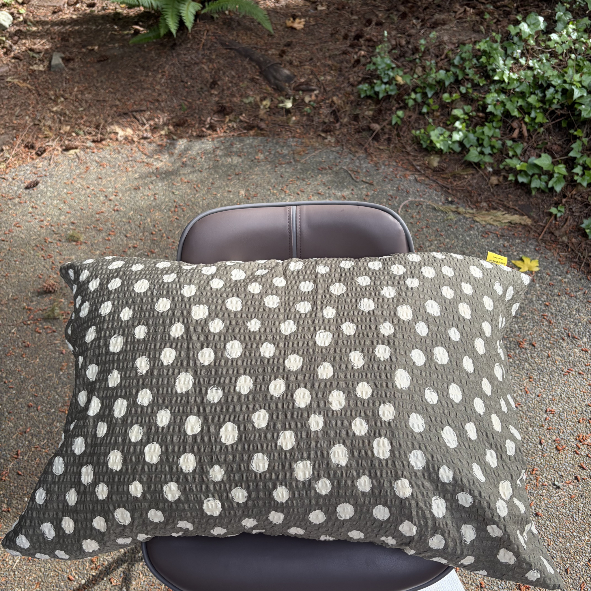 Handmade Japanese Seersucker Pillowcase : Olive