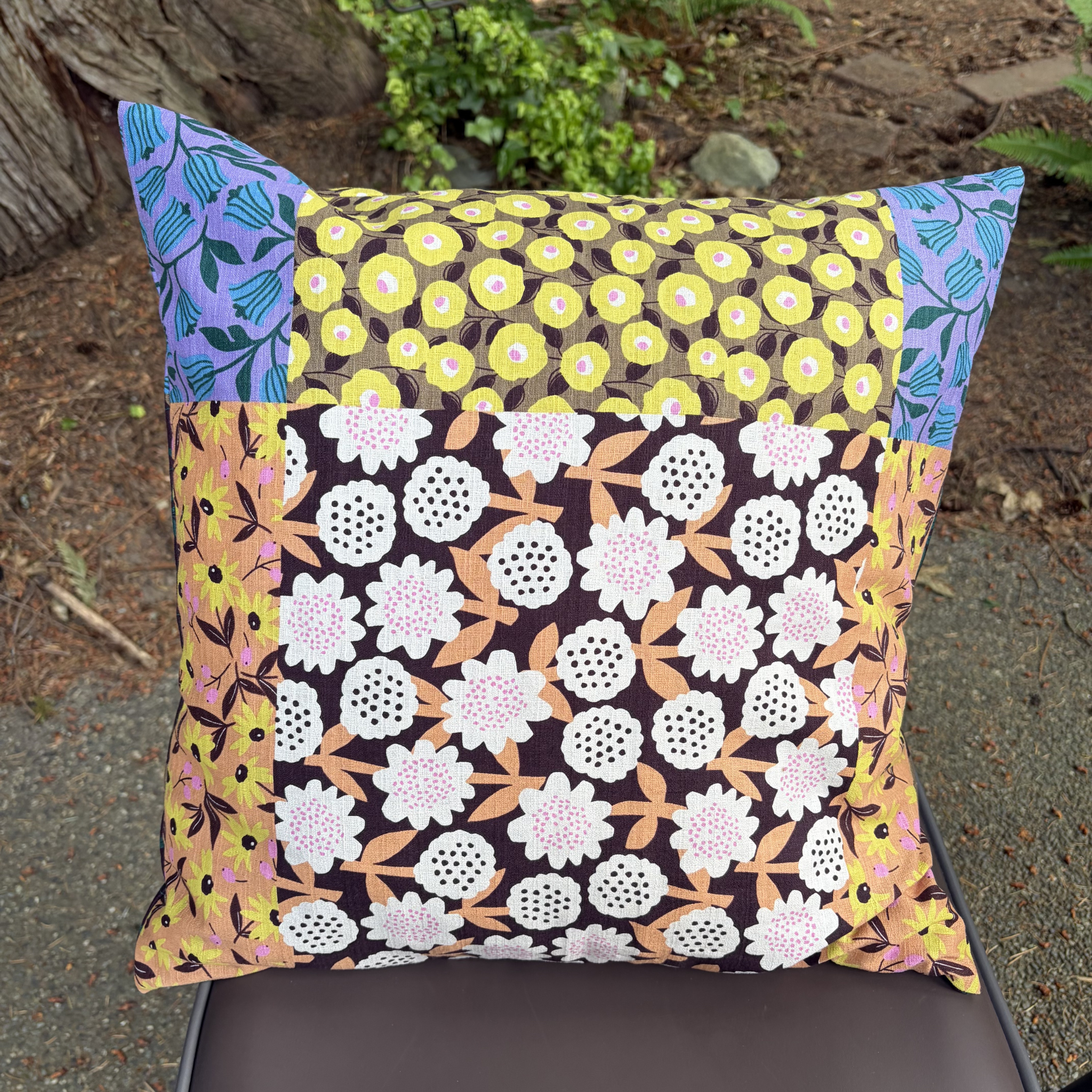 Handmade Kyoto Cotton Throw Pillow Cover : Golden Hour Floral_Zipper_50x50cm / 20"