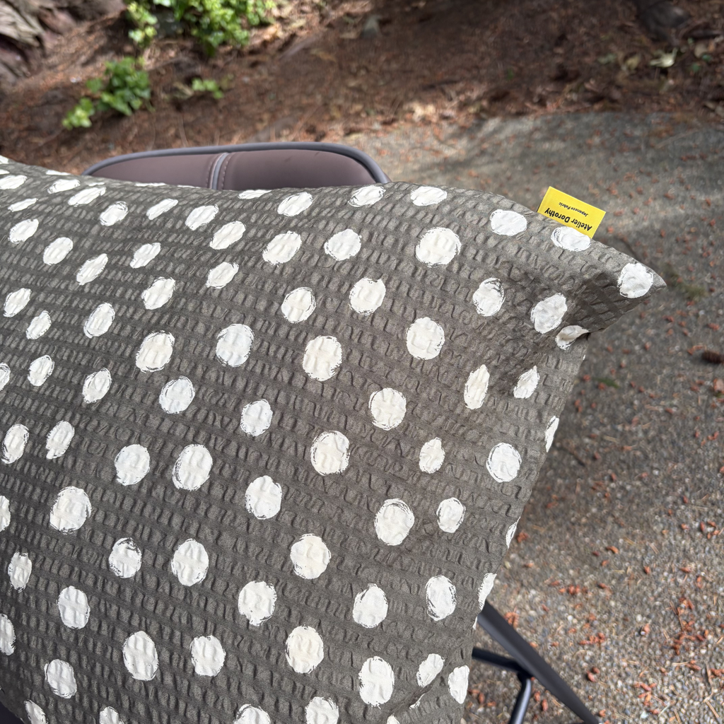 Handmade Japanese Seersucker Pillowcase : Olive