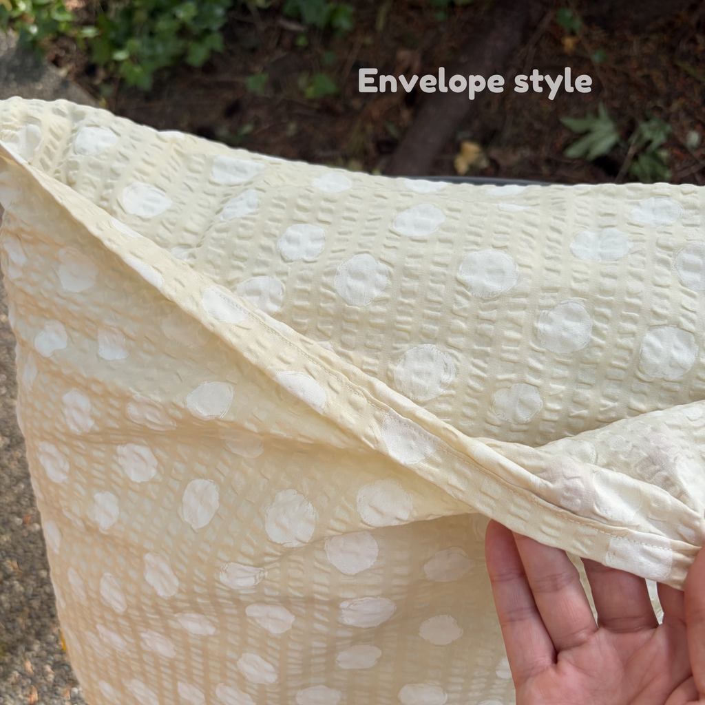 Handmade Seersucker Throw Pillow Cover : Marigold