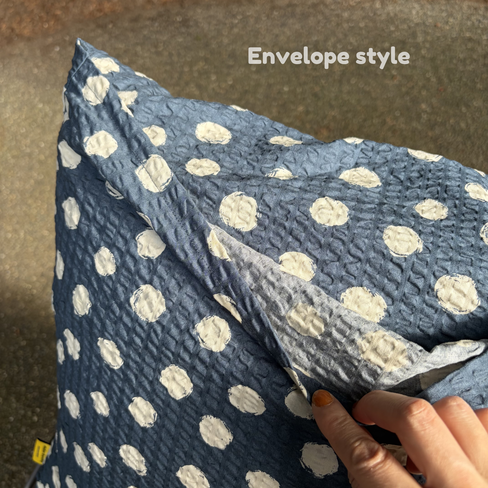 Handmade Seersucker Throw Pillow Cover : Indigo