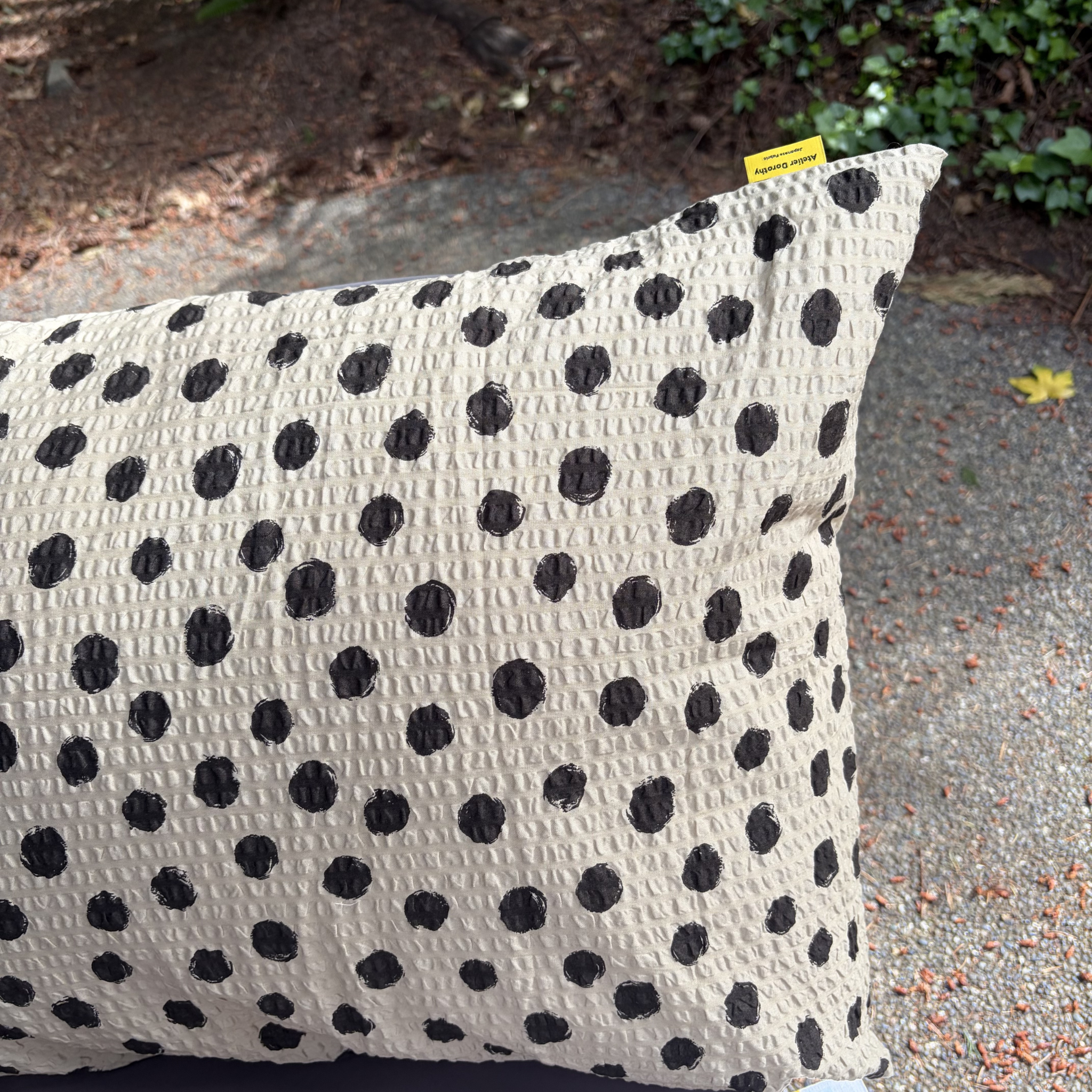 Handmade Japanese Seersucker Pillowcase : Mocha