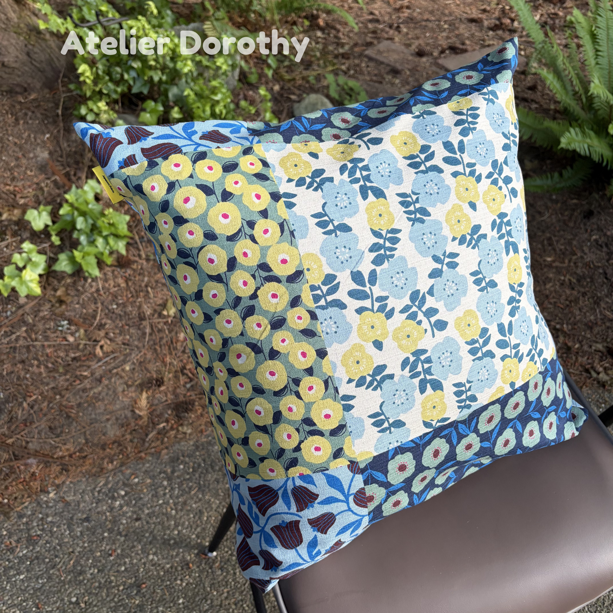 Atelier Dorothy | The Kyoto Bloom: Patchwork Floral Cushion Cover (Set of 2) _Envelope_50x50cm / 20"