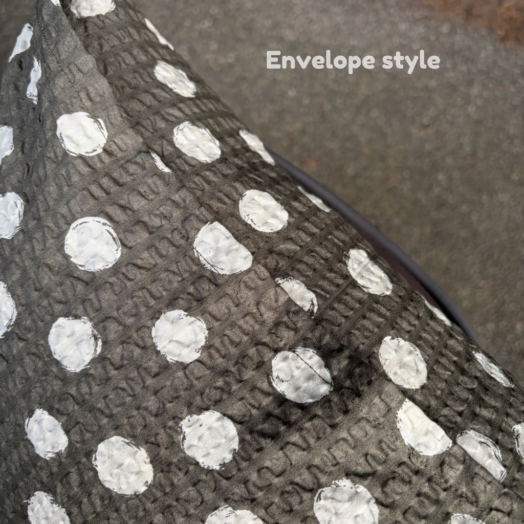Handmade Seersucker Throw Pillow Cover : Olive