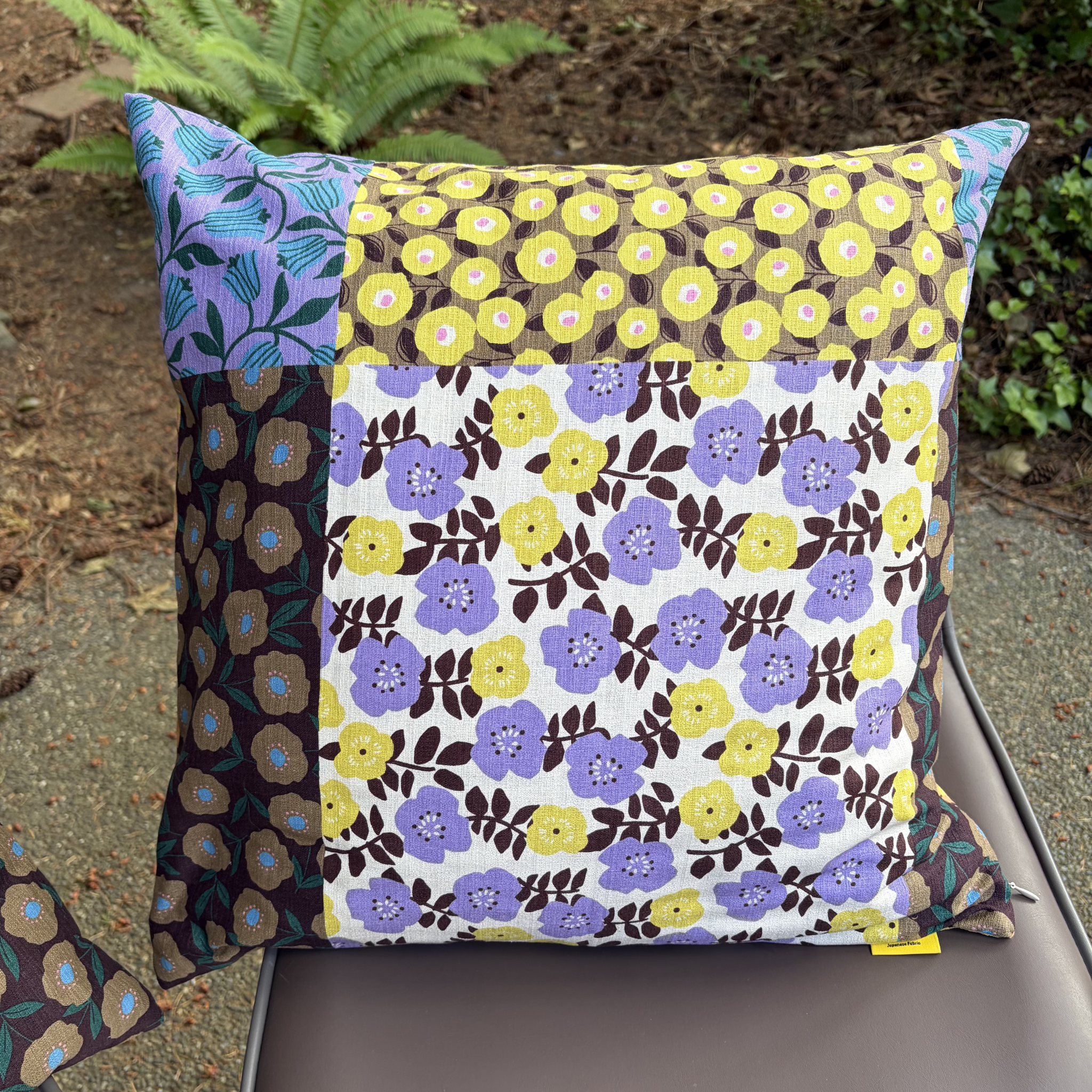 Handmade Kyoto Cotton Throw Pillow Cover : Golden Hour Floral_Zipper_50x50cm / 20"