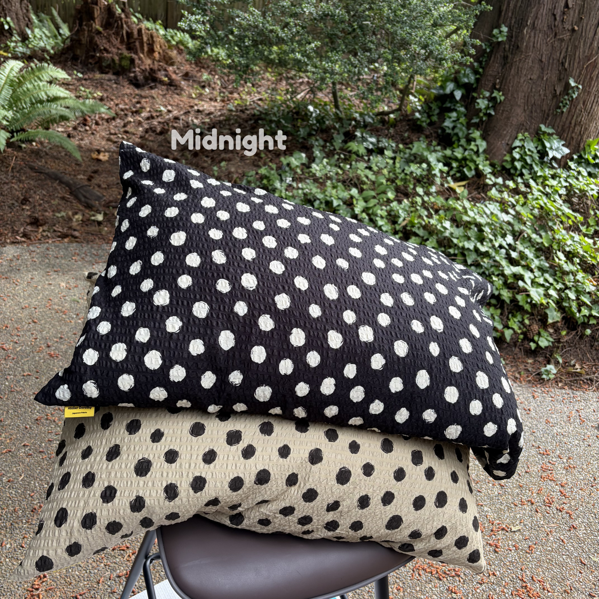 Handmade Japanese Seersucker Pillowcase : Midnight