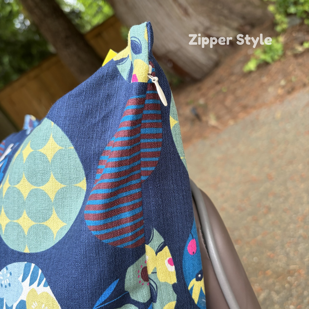 Handmade Kyoto Cotton Throw Pillow Cover : Navy Round (50x50cm / 20")