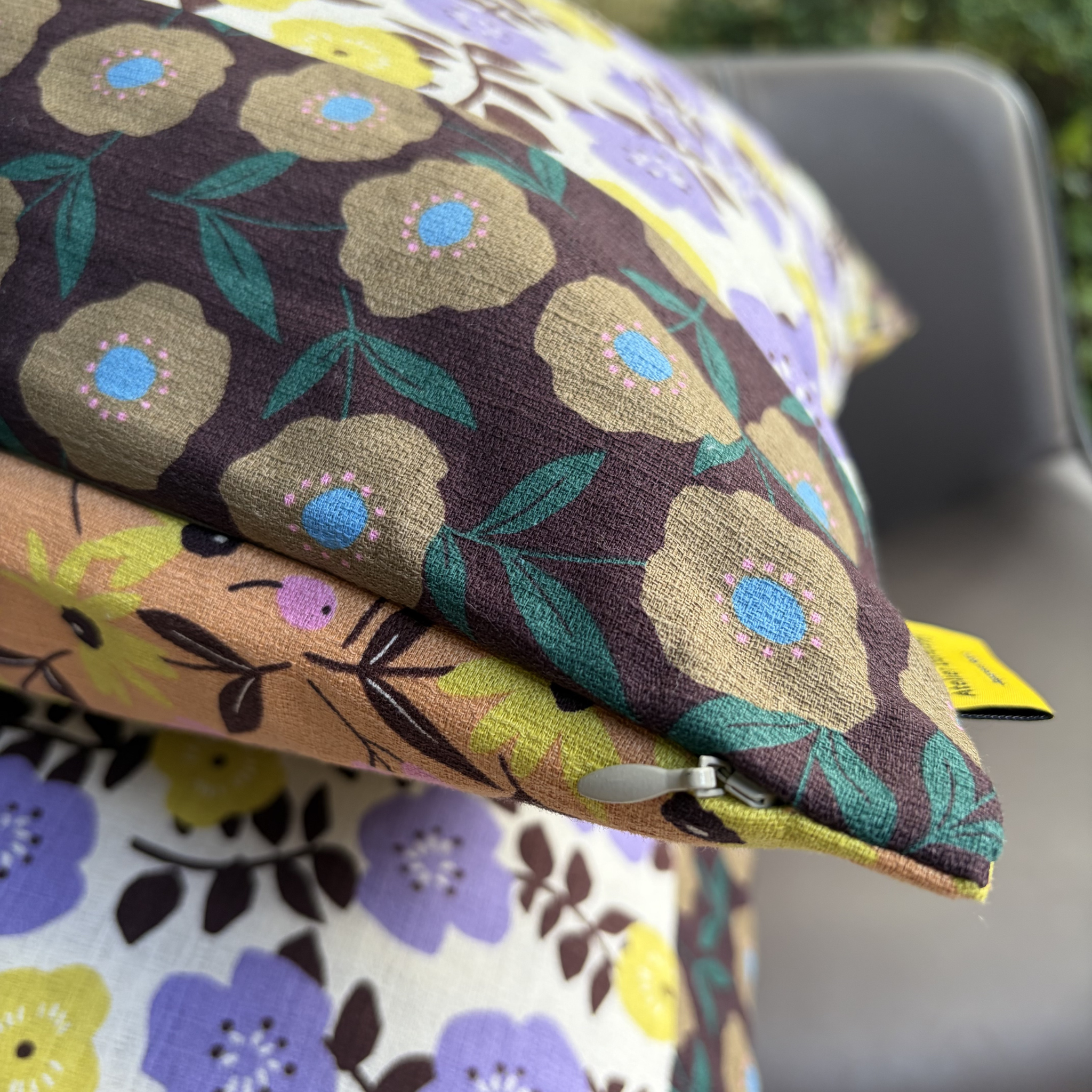 Handmade Kyoto Cotton Throw Pillow Cover : Golden Hour Floral_Zipper_50x50cm / 20"