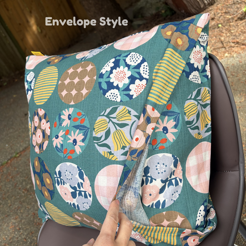 Handmade Kyoto Cotton Throw Pillow Cover : Green Round (50x50cm / 20")
