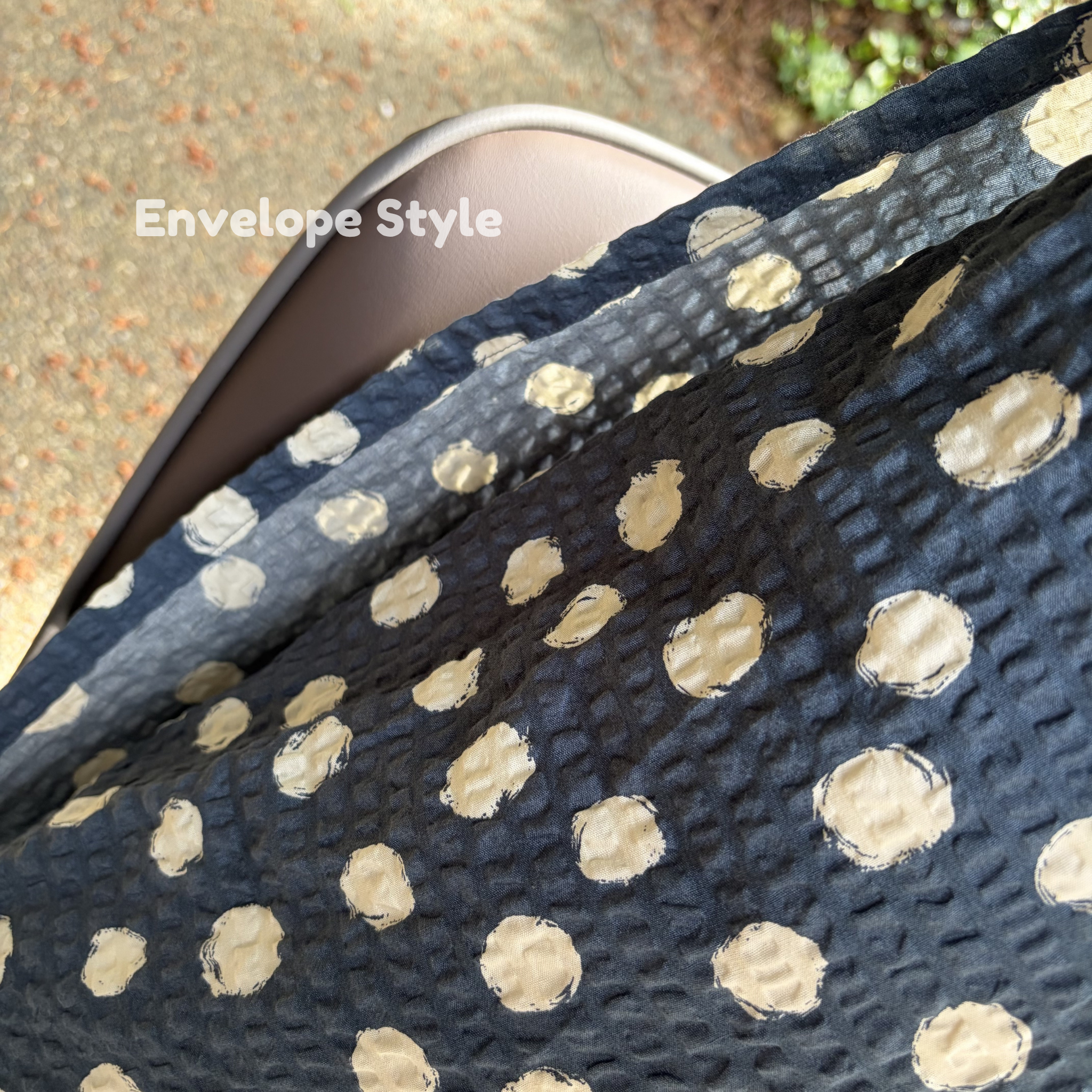 Handmade Japanese Seersucker Pillowcase : Indigo
