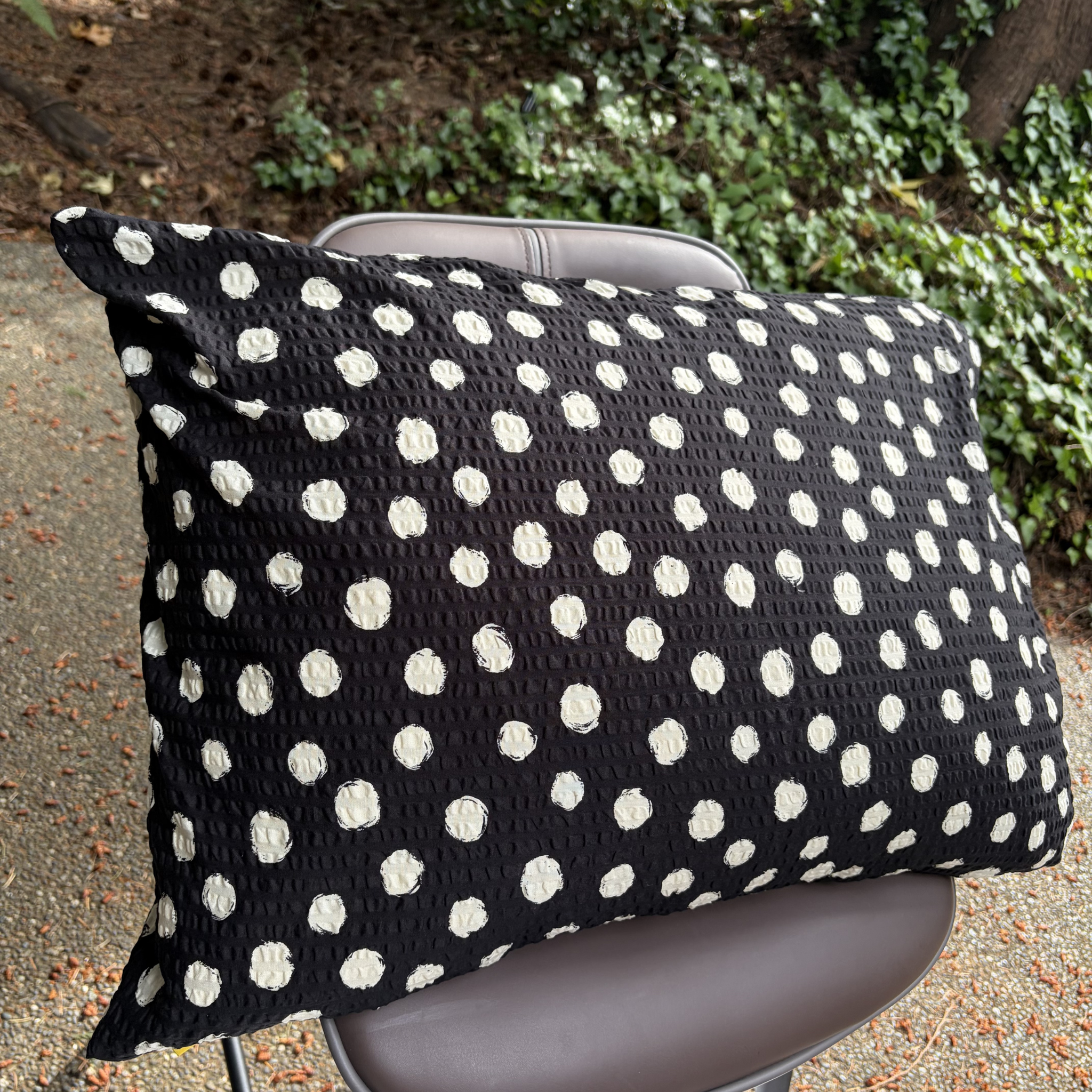Handmade Japanese Seersucker Pillowcase : Midnight