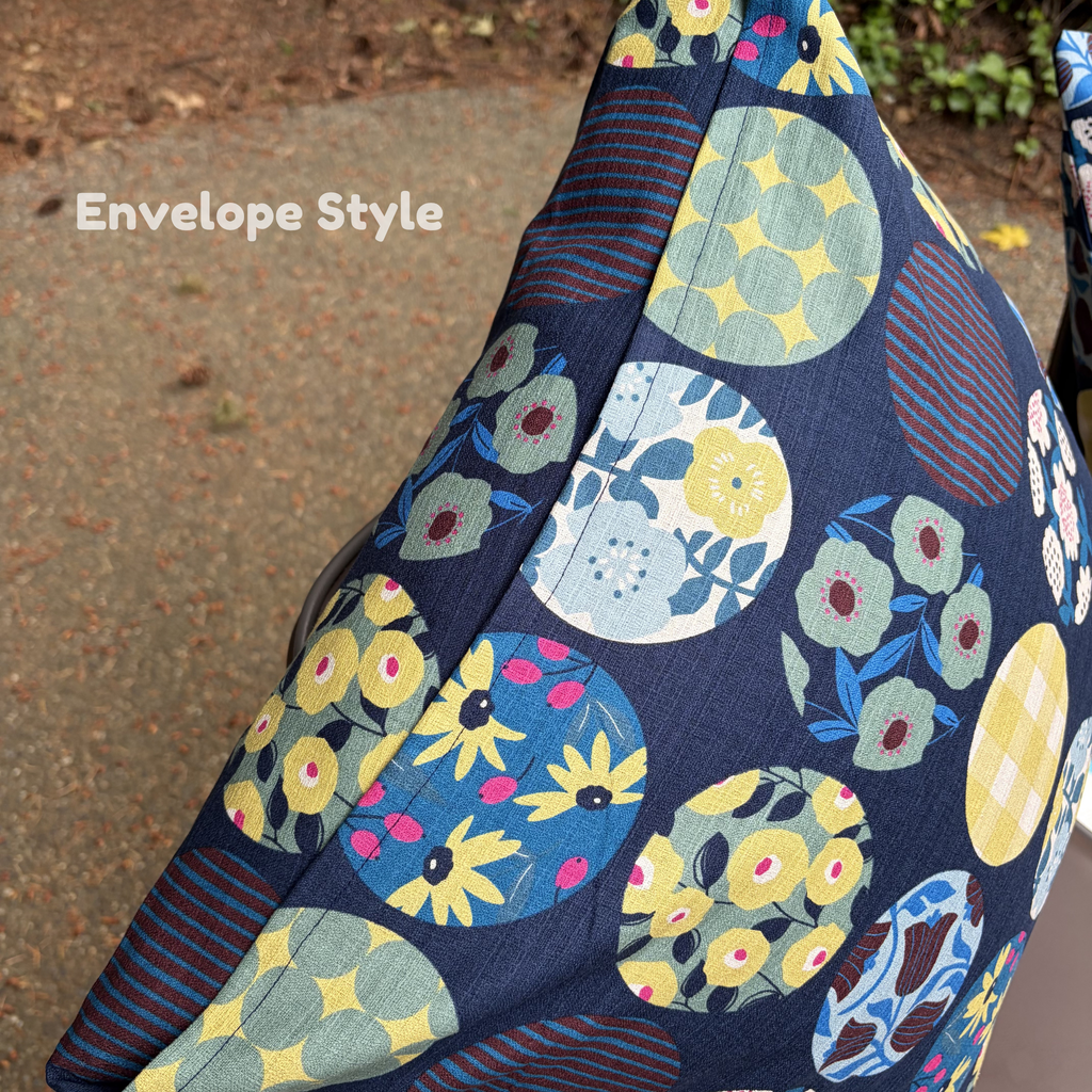Handmade Kyoto Cotton Throw Pillow Cover : Navy Round (50x50cm / 20")