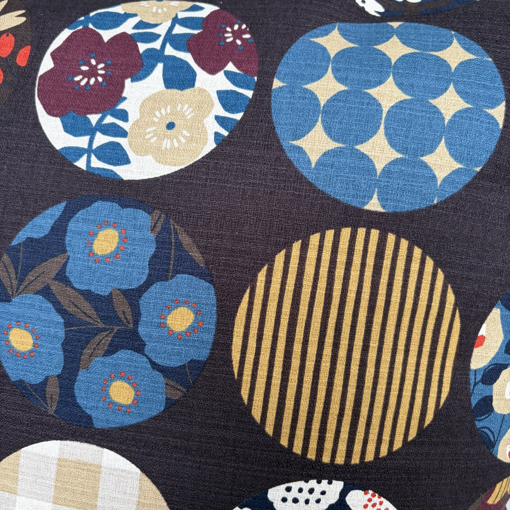 Handmade Kyoto Cotton Throw Pillow Cover : Blown Round (50x50cm / 20")