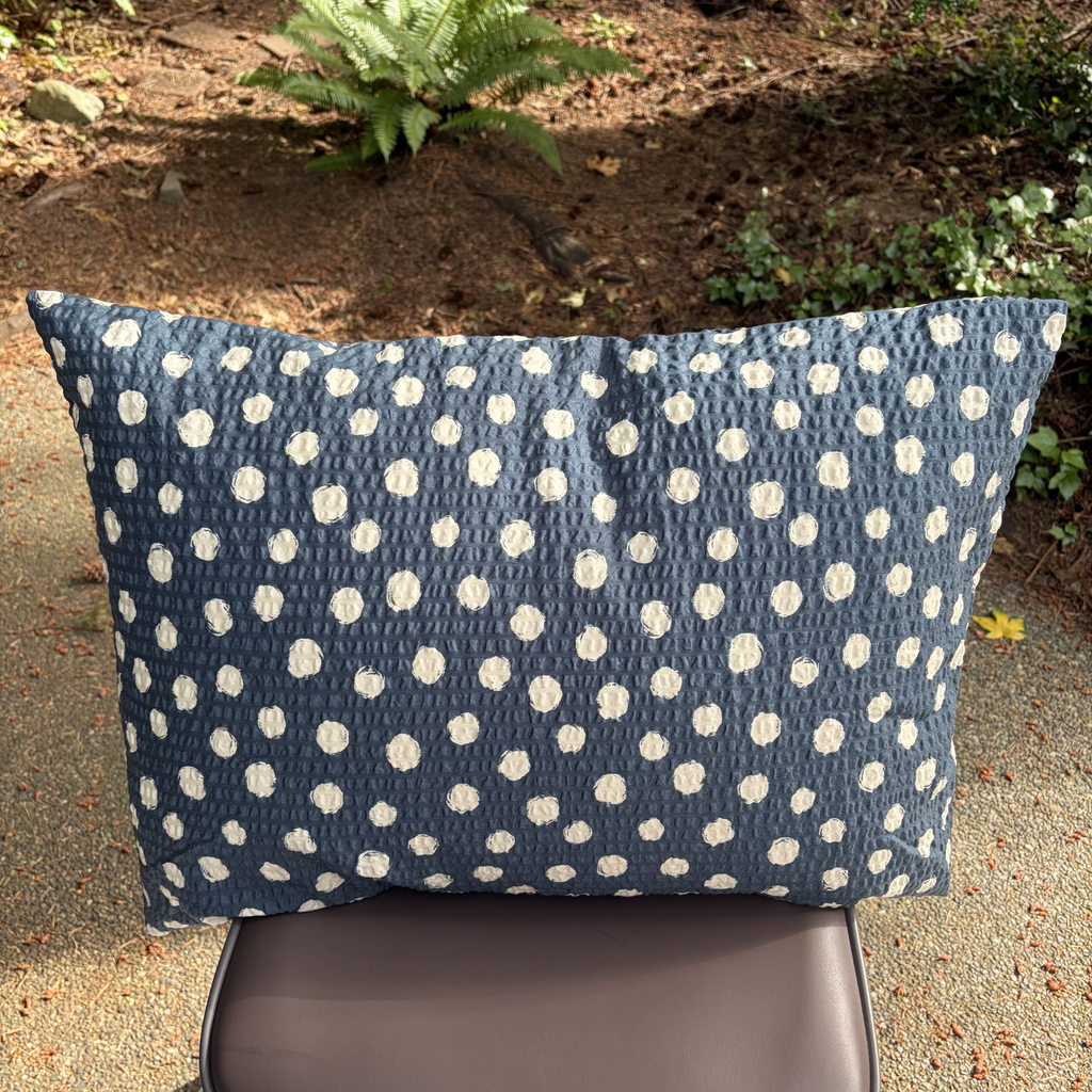 Handmade Japanese Seersucker Pillowcase : Indigo