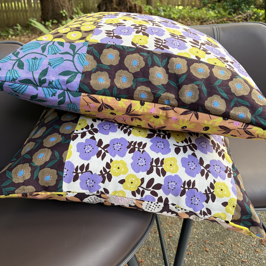 Handmade Kyoto Cotton Throw Pillow Cover : Golden Hour Floral_Zipper_50x50cm / 20"