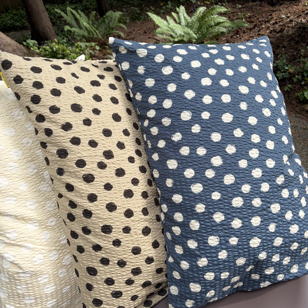 Handmade Japanese Seersucker Pillowcase : Indigo