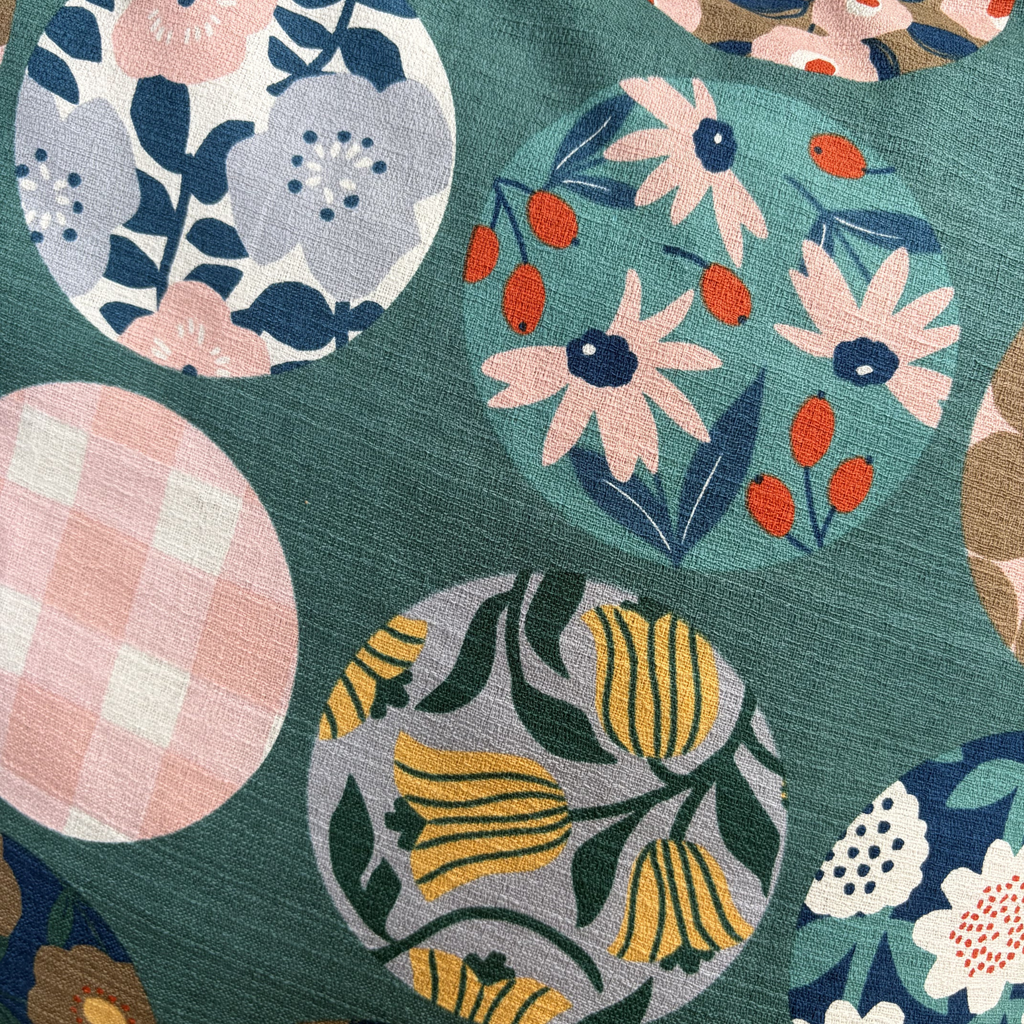 Handmade Kyoto Cotton Throw Pillow Cover : Green Round (50x50cm / 20")