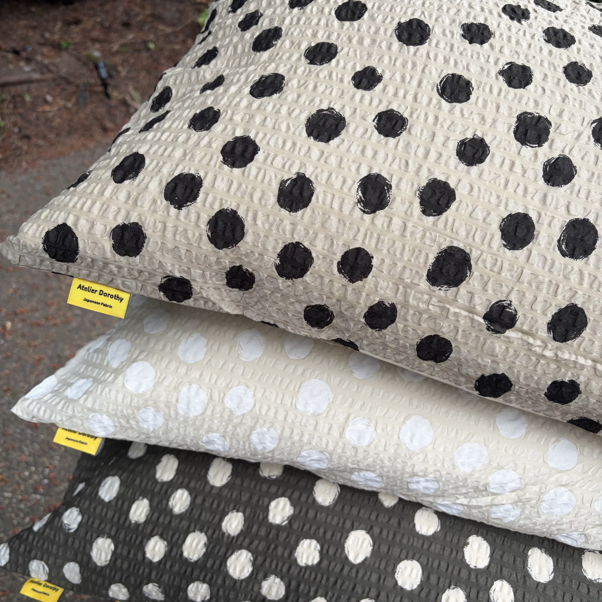 Handmade Japanese Seersucker Pillowcase : Mocha