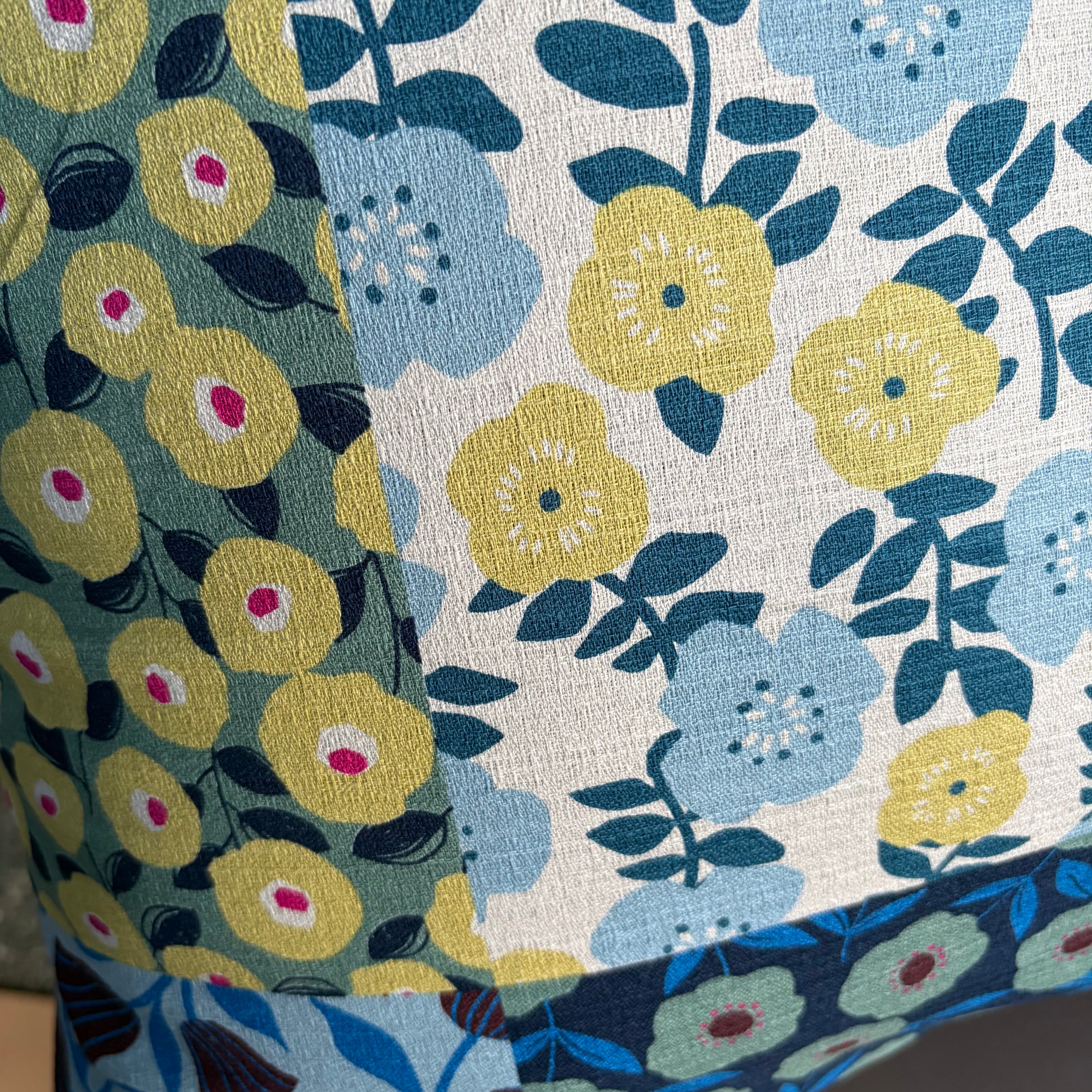 Handmade Kyoto Cotton Throw Pillow Cover : Ocean Floral_Envelope_50x50cm / 20"