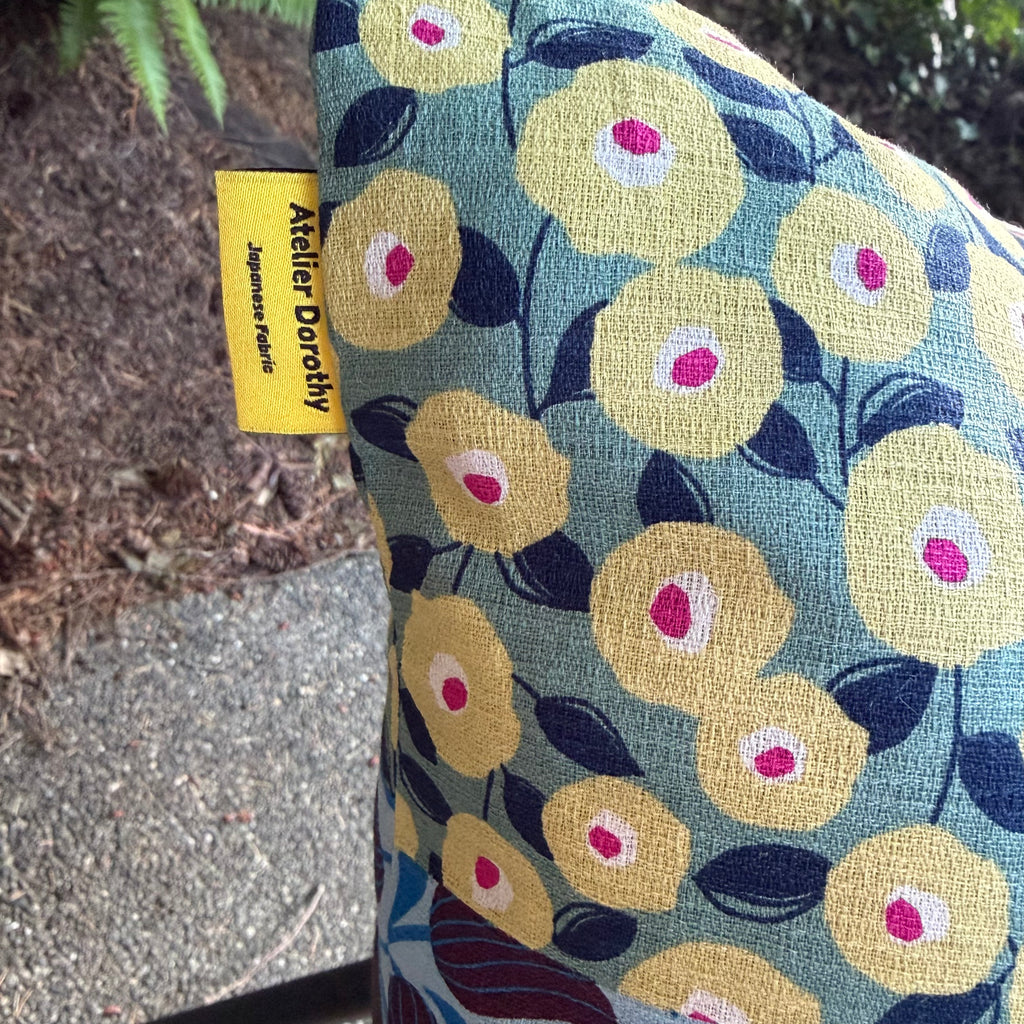 Handmade Kyoto Cotton Throw Pillow Cover : Ocean Floral_Envelope_50x50cm / 20"