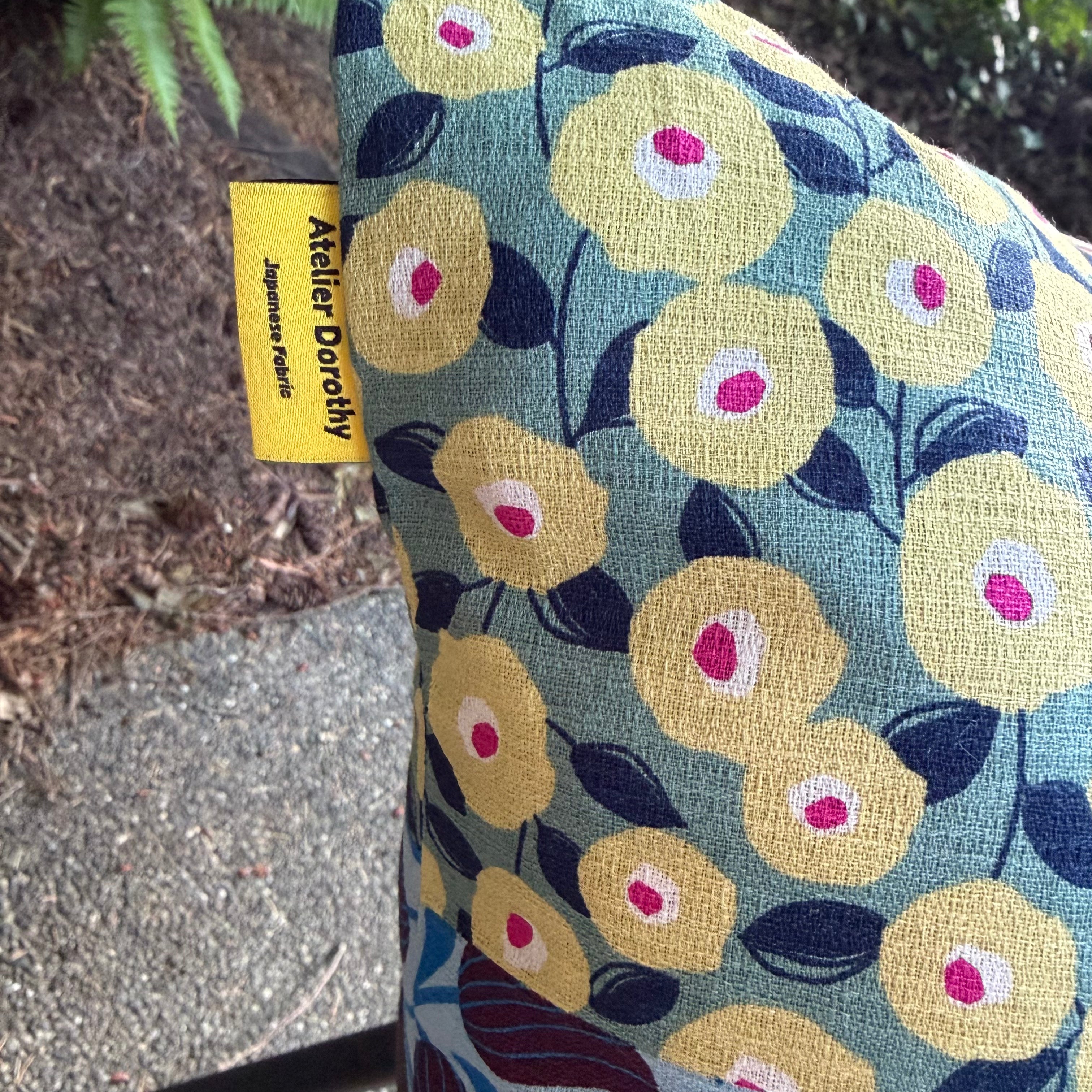 Handmade Kyoto Cotton Throw Pillow Cover : Ocean Floral_Envelope_50x50cm / 20"