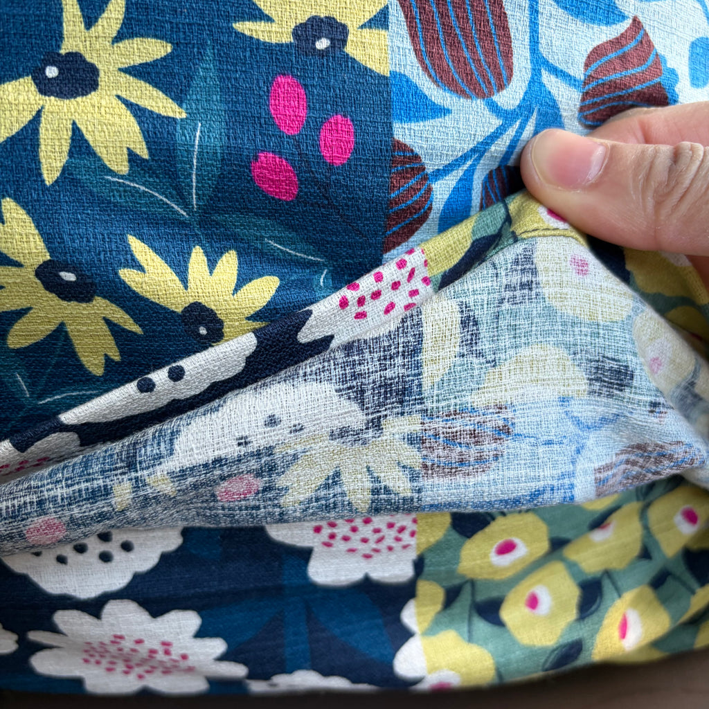 Handmade Kyoto Cotton Throw Pillow Cover : Ocean Floral_Envelope_50x50cm / 20"