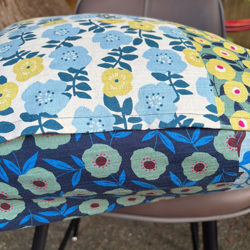 Handmade Kyoto Cotton Throw Pillow Cover : Ocean Floral_Envelope_50x50cm / 20"